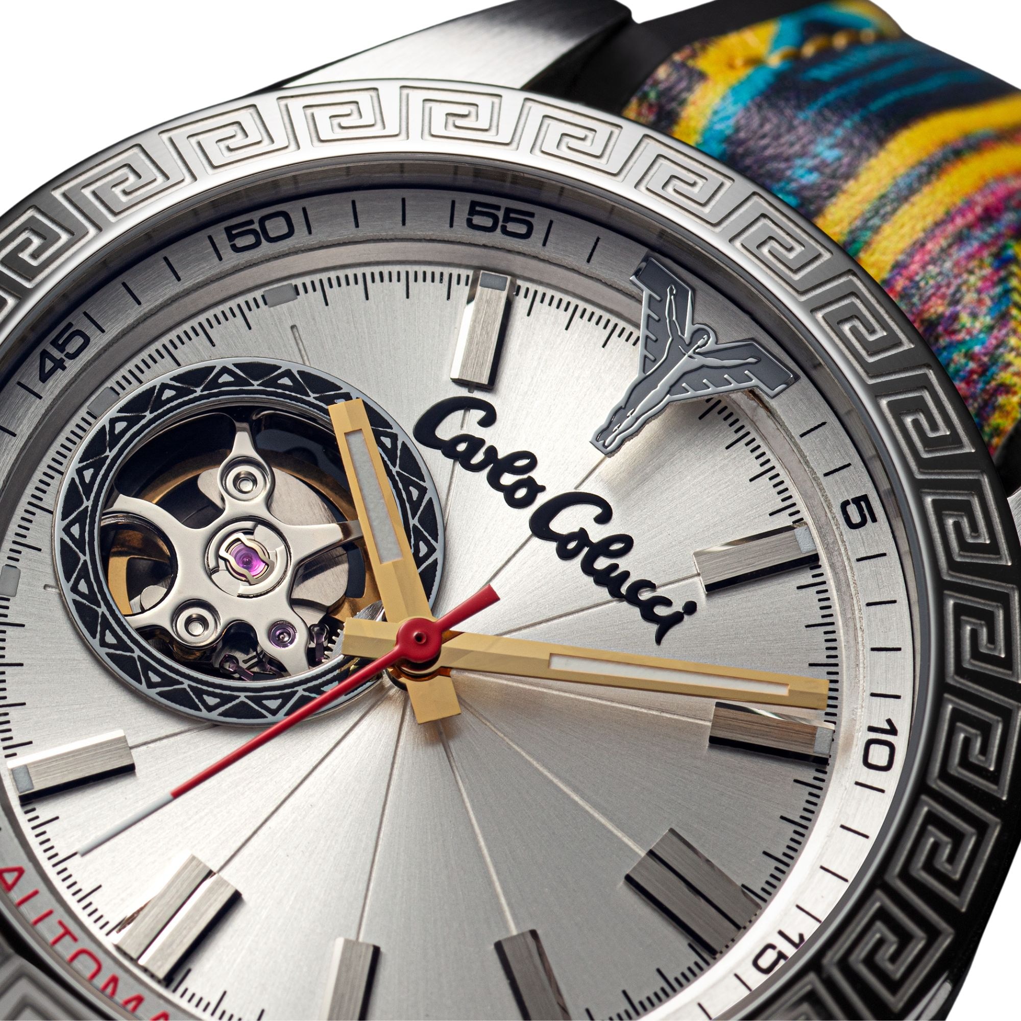 CARLO COLUCCI Automatikuhr Armbanduhr, Herrenuhr, Mechanische Uhr, Silikonarmband, analog