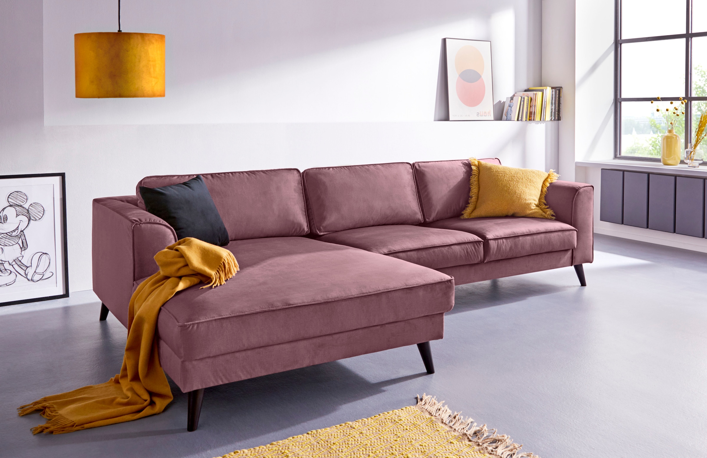 INOSIGN Ecksofa »Lumber Jack, elegant und bequem, Breite 280, hoher Fuß, L-Form«, in moderner Optik
