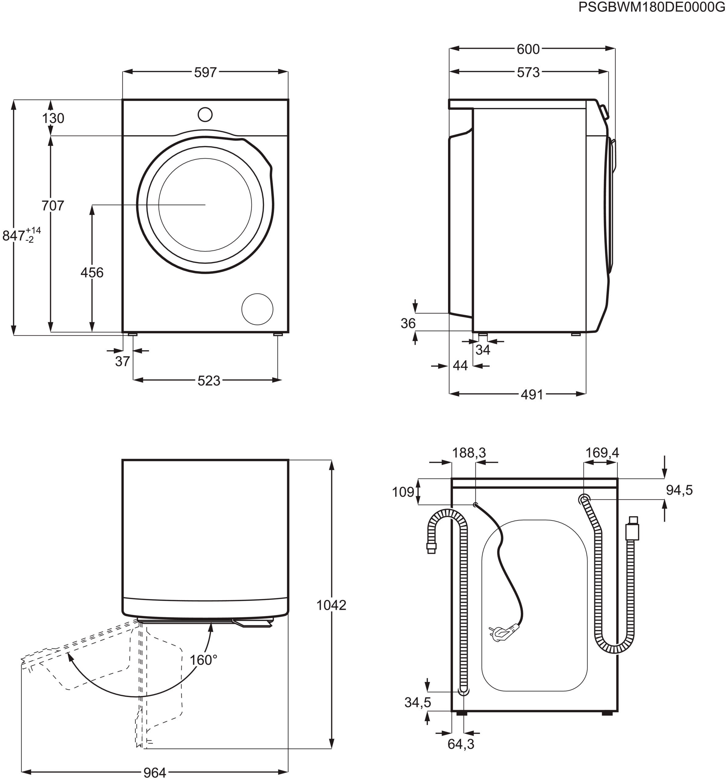 AEG Waschmaschine »L6FBG51470«, L6FBG51470 914921727, 7 kg, 1400 U/min
