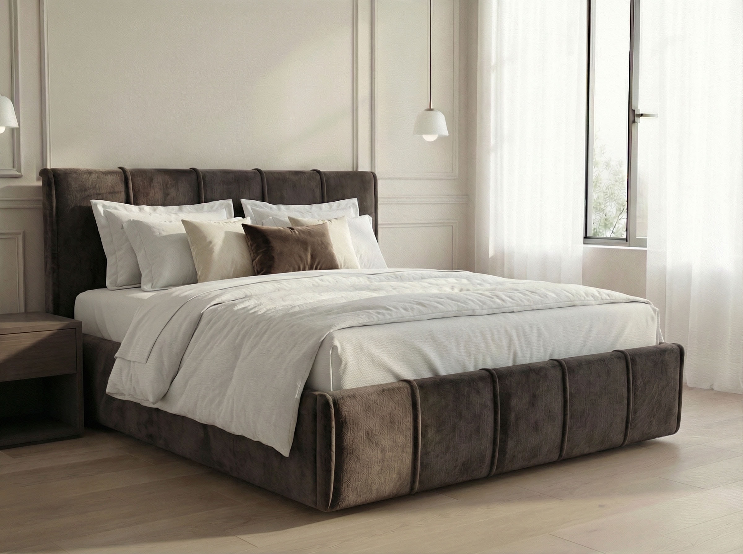 OTTO home Polsterbett »EVELLINA in der Größe 180x200 cm, mit Fellimitat bezogen« wahlweise mit Lattenrost und King-Matratze (28cm)