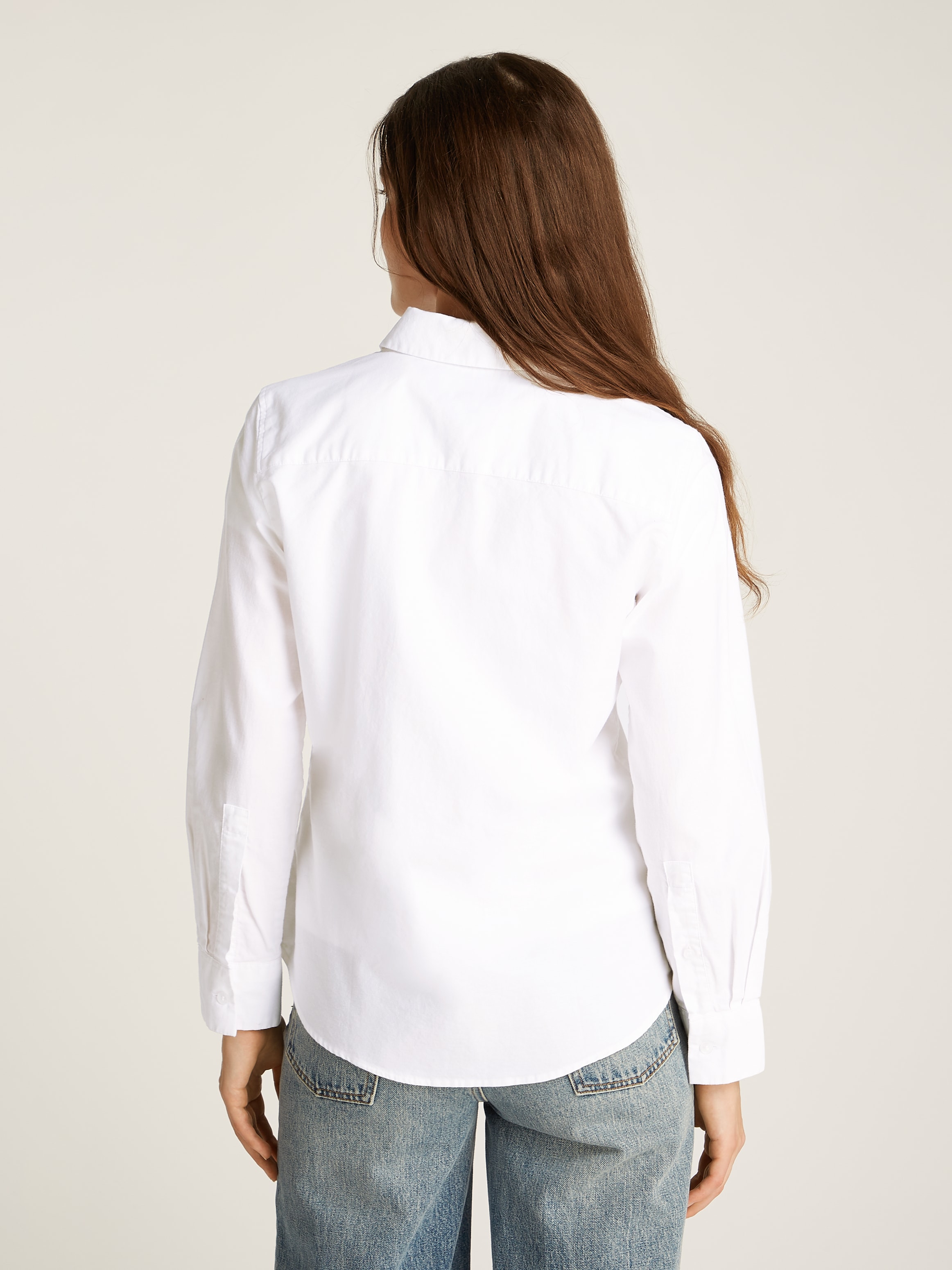 Tommy Hilfiger Hemdbluse »STRETCH OXFORD REGULAR SHIRT«, mit Logostickerei