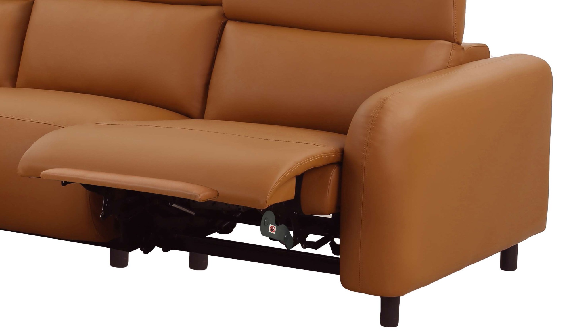 Home affaire Ecksofa »SKAANE Lederoptik, L-Form, 274 cm, manuelle u. elektrische Funktion,«, rundes Design, Kopfteilverstellung, Federkernpolsterung