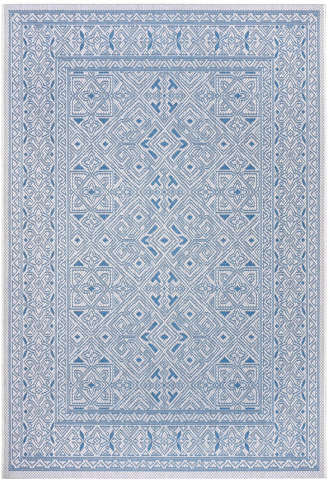 NORTHRUGS Teppich »Cuadrado«, rechteckig, 4 mm Höhe, Flachgewebe Grafisches Design, gekettelt, Robust, Pflegeleicht