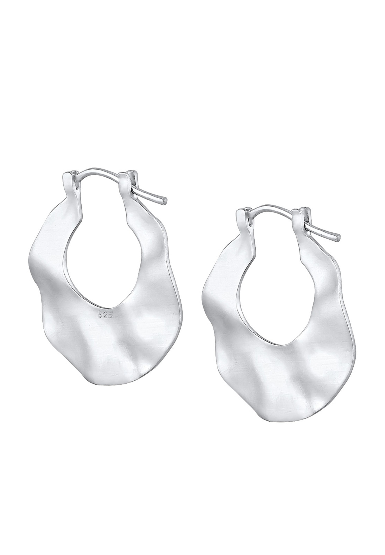 Elli Paar Creolen »Ohrringe Creolen Wellen Organic Look 925 Sterling Silber«