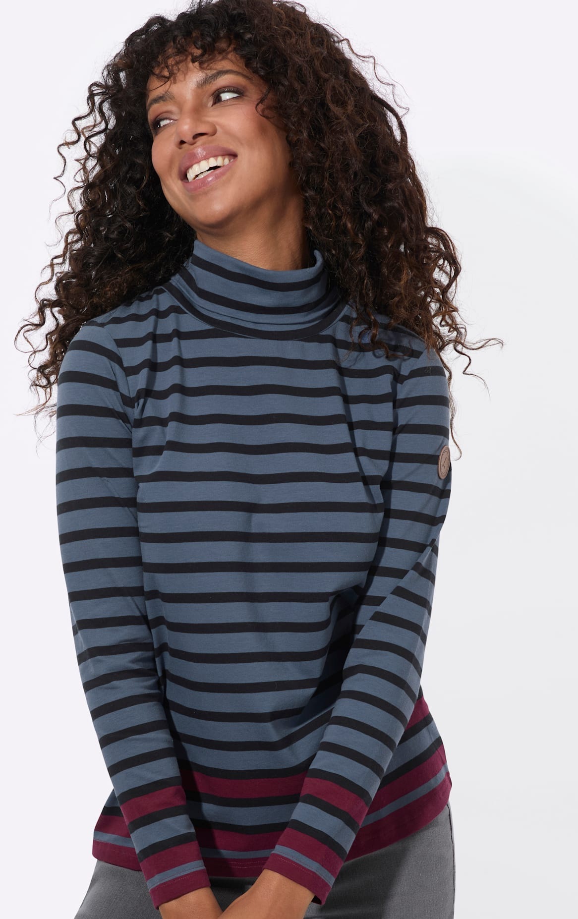 Casual Looks Rollkragenshirt »Ringelshirt« 1