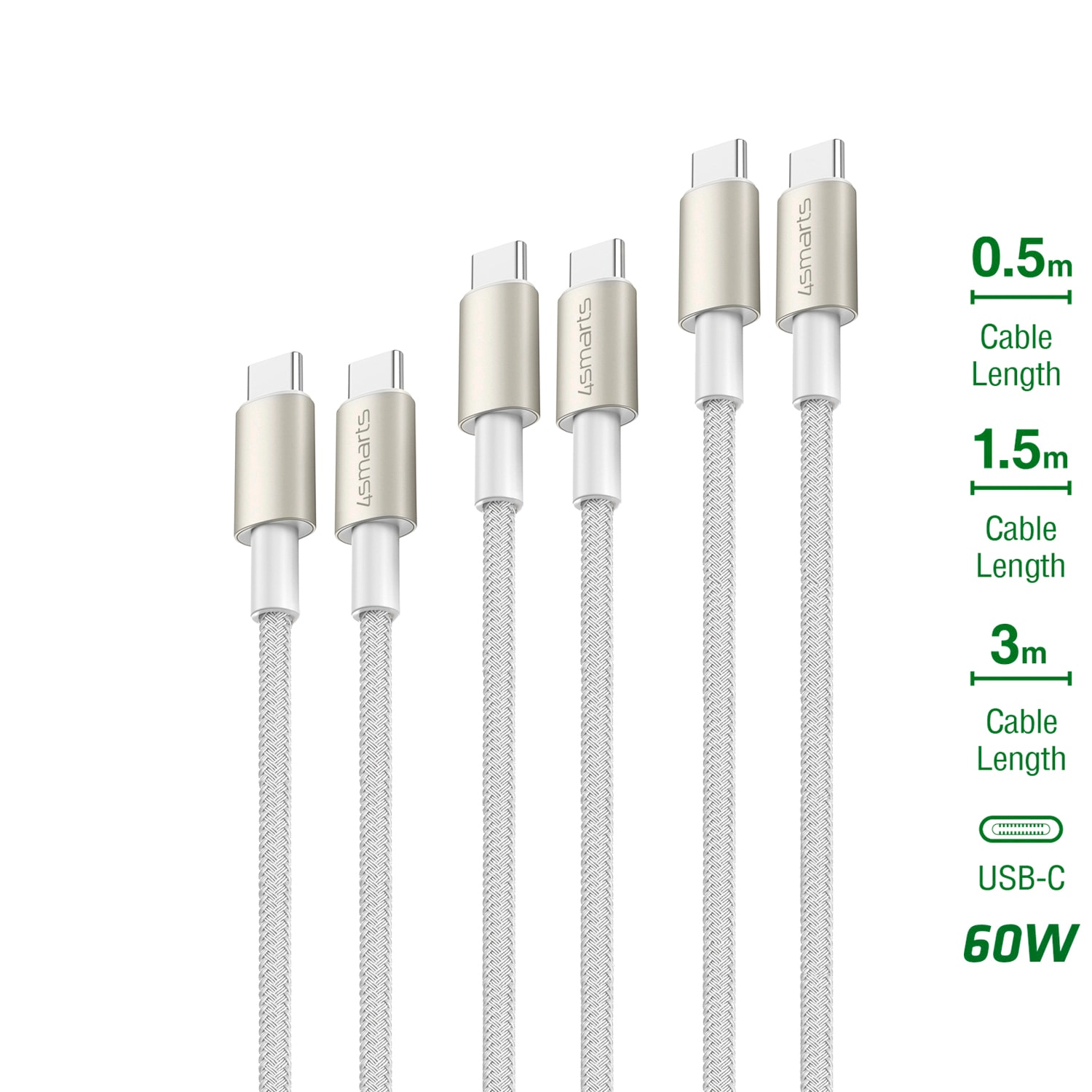 USB-Kabel »USB-C zu USB-C Kabel PremiumCord 60W 3er Set«, USB Typ C, 300 cm, für...