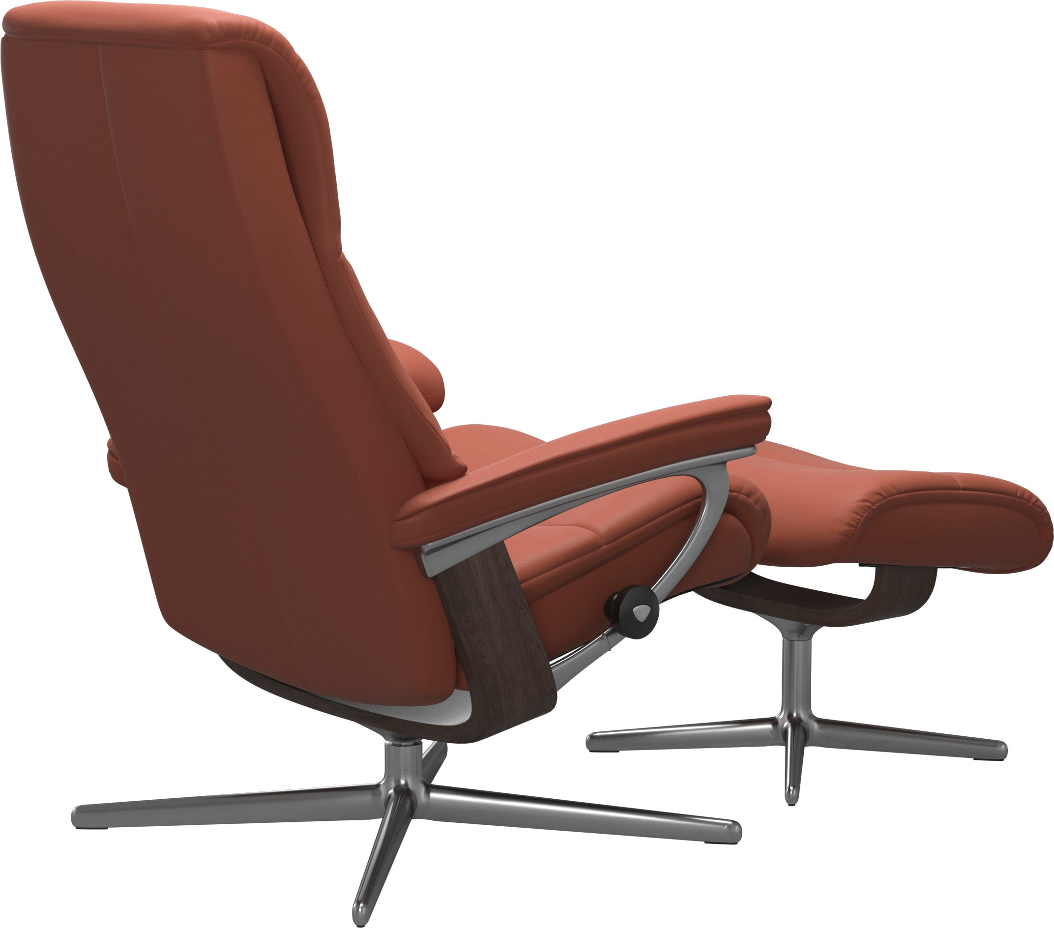 Stressless® Relaxsessel »View« Set, Relaxsessel mit Hocker,  mit Hocker, mit Cross Base, Größe S, M & L, Holzakzent Wenge