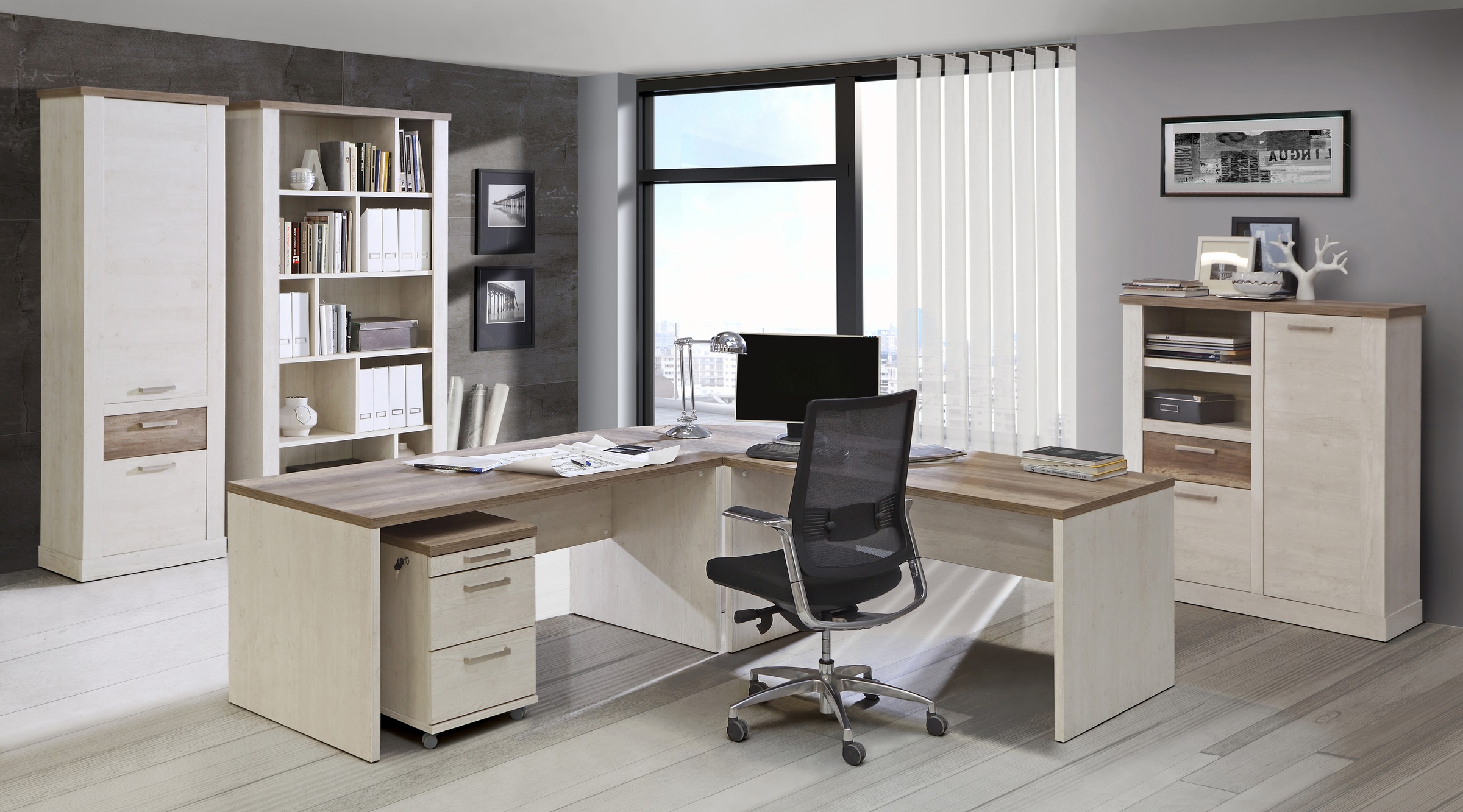 FORTE Schreibtisch »Duro«, Computertisch, in 140 oder 160 cm Breite, im Landhausstil