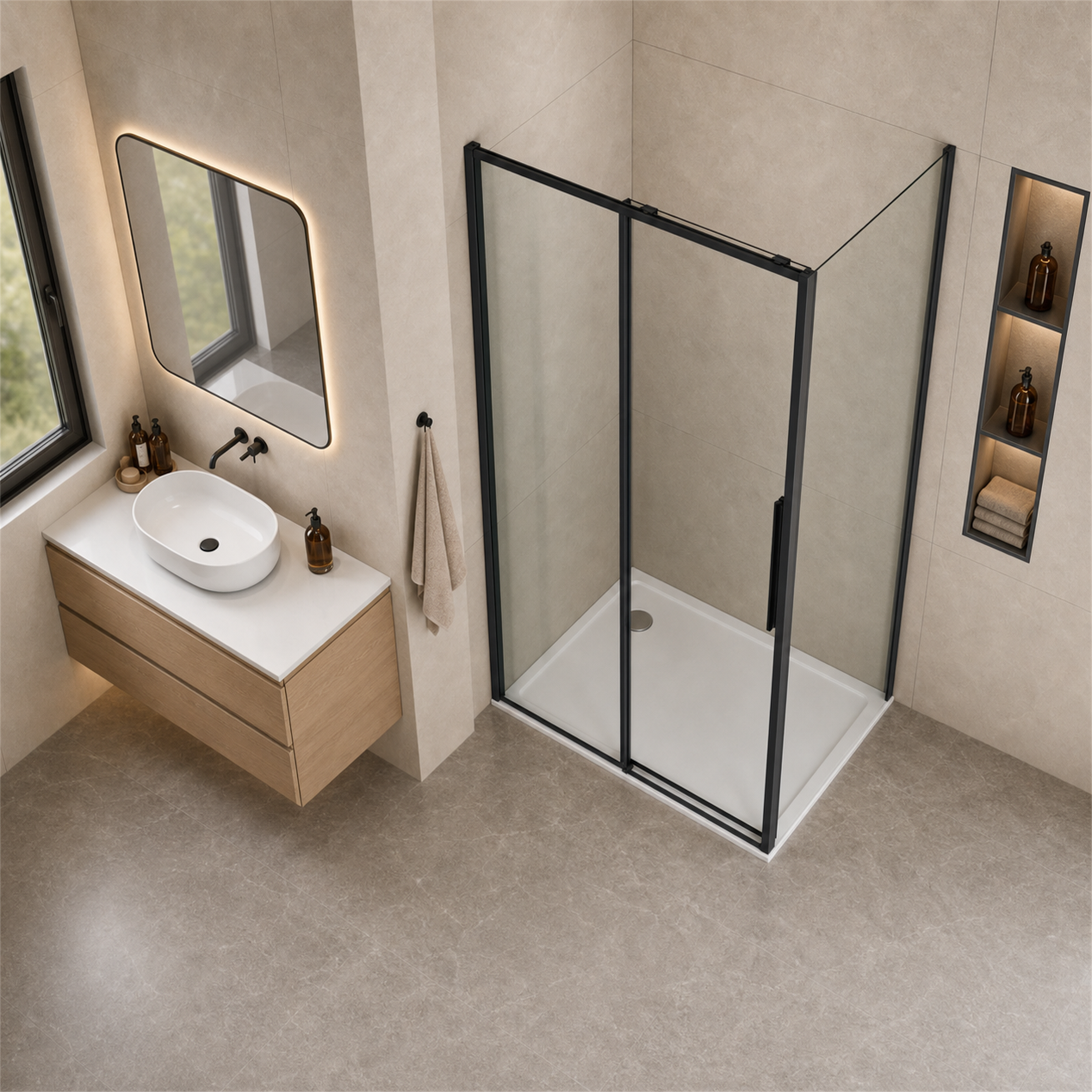welltime Eckdusche »Pienza« Rechteckige Dusche mit Softclose
