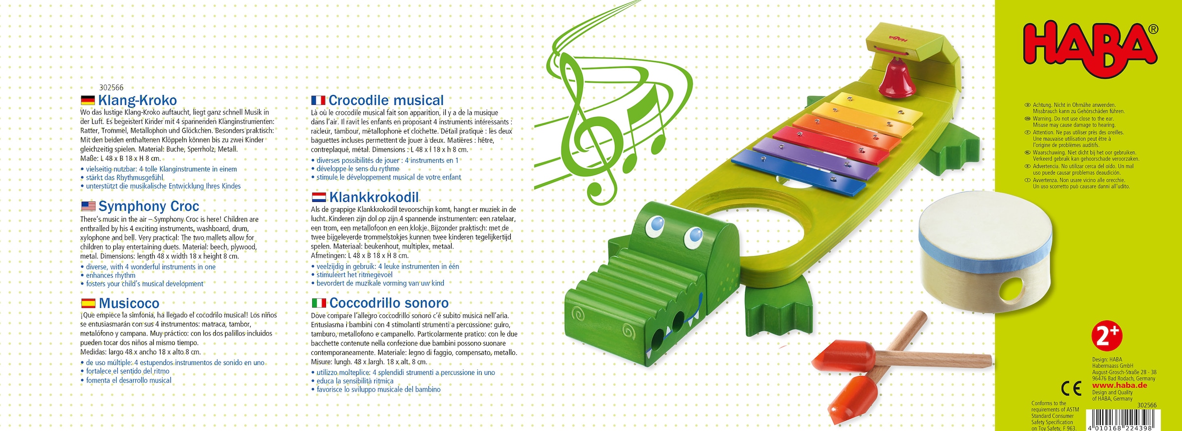 Haba Spielzeug-Musikinstrument »Klang-Kroko«