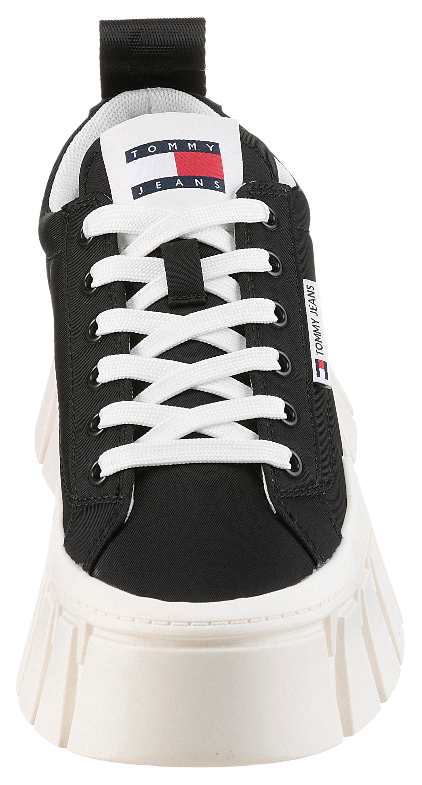 Tommy Jeans Plateausneaker »TJW FLATFORM SNEAKER NYLON«, Freizeitschuh, Halbschuh, Schnürschuh mit markanter Plateausohle