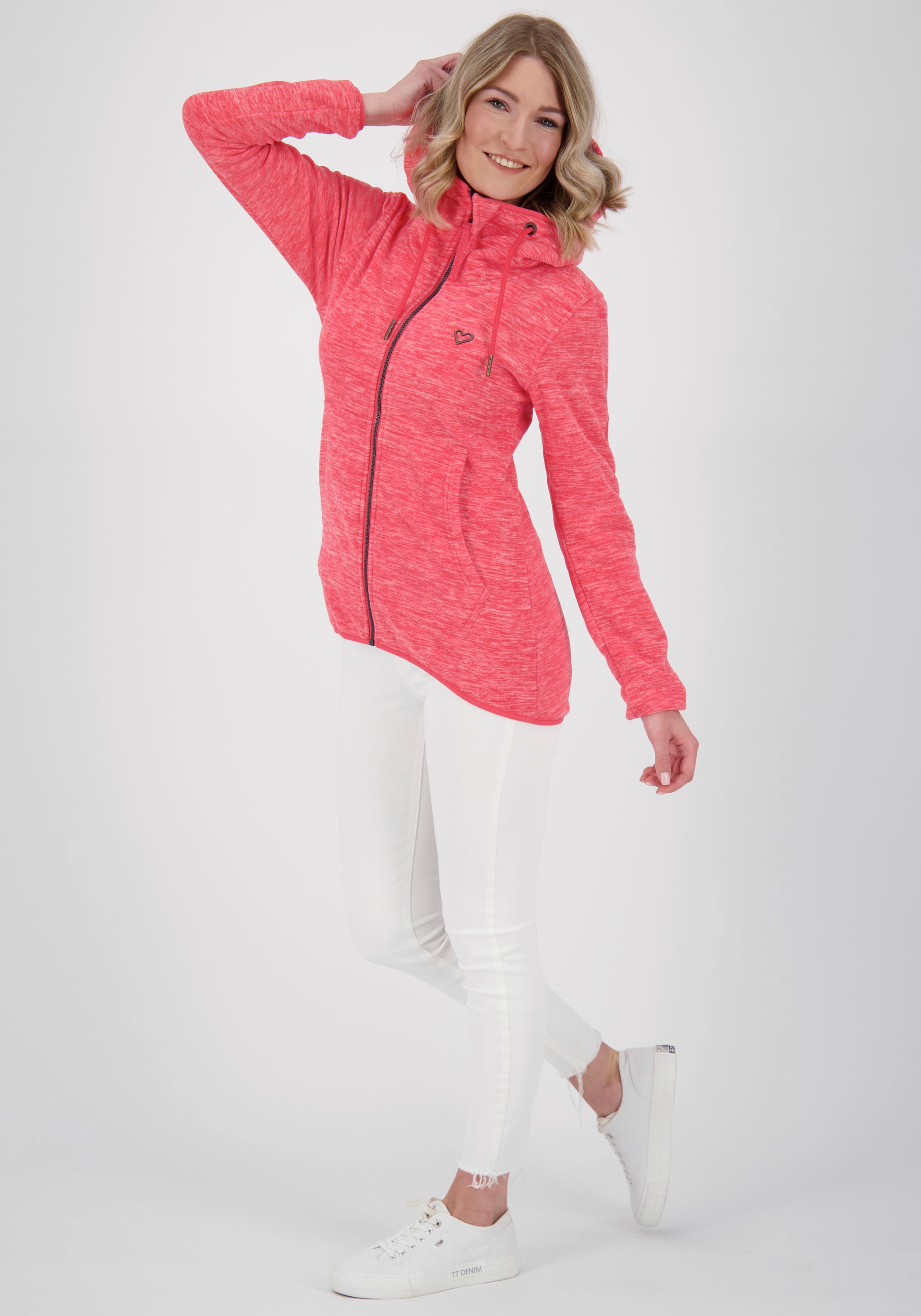 Alife & Kickin Sweatshirt »YanaAK«, kuschelweiche Polarfleece-Jacke mit Kapuze in Melange-Optik