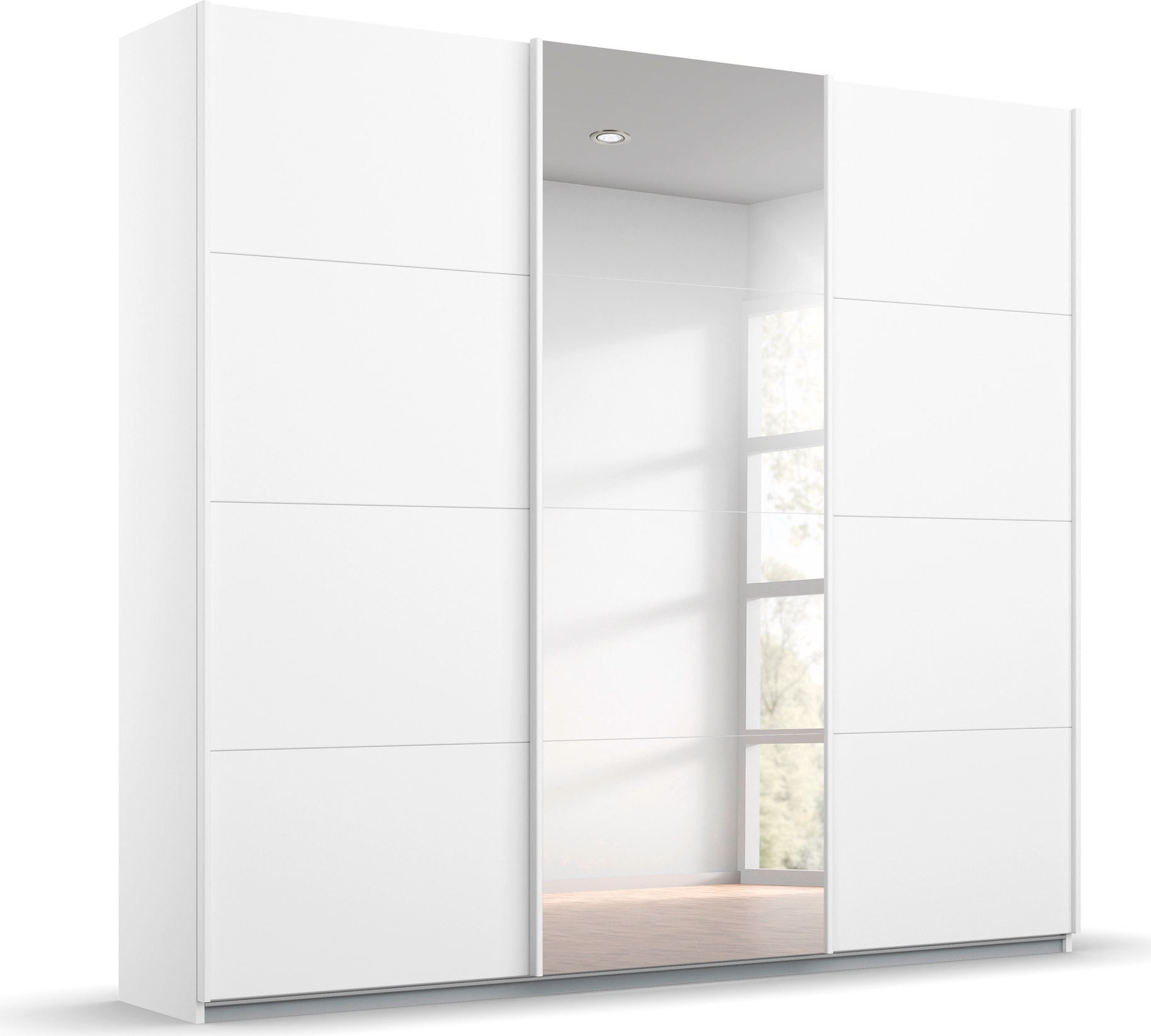 rauch Schwebetürenschrank »Kleiderschrank Schrank Garderobe Wäscheschrank Ankleide OTELI« Breiten 203/271/315/360 cm Höhen 210/229 cm,  mit Mittelspiegel, in verschiedenen Dekor- und Hochglanzfarben