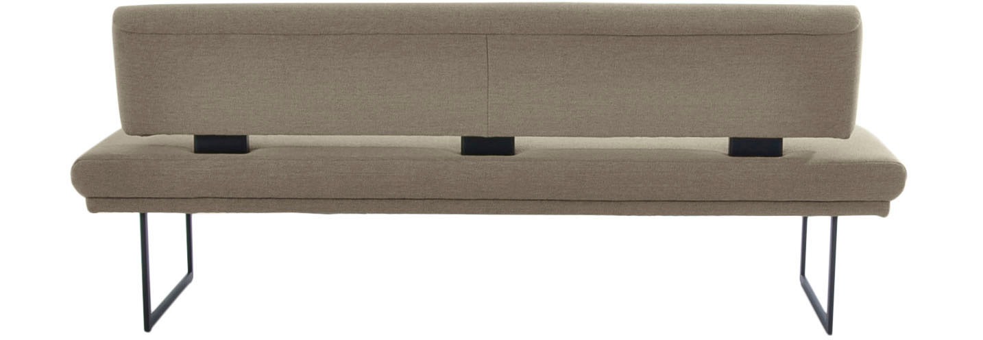 K+W Komfort & Wohnen Polsterbank »Longbeach«, (1 St.), mit Metallkufen in schwarz Struktur, in der Breite 204cm oder 224cm