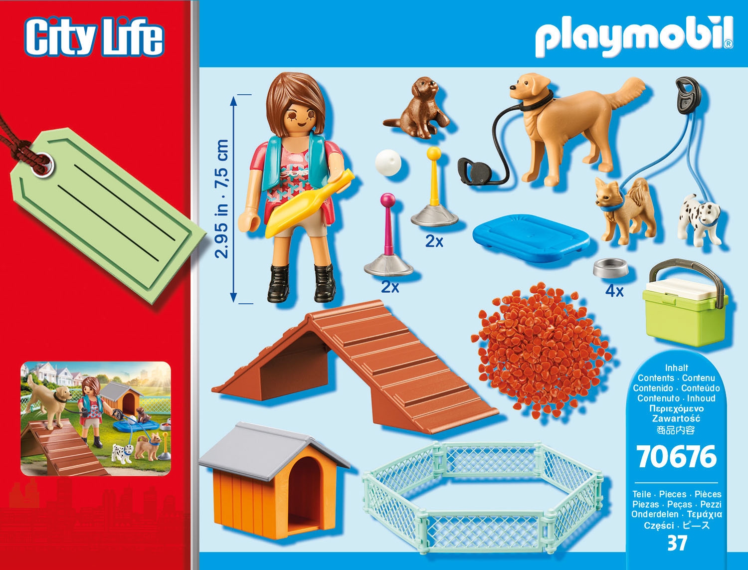 Playmobil® Konstruktions-Spielset »Geschenkset Hundetrainerin (70676), My City Life«, (37 St.), Made in Europe