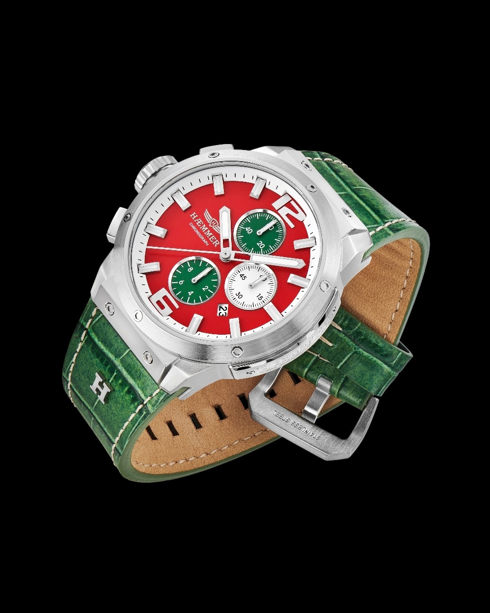 HAEMMER GERMANY Chronograph Quarzuhr, Armbanduhr, Herrenuhr, analog, Tag, Stoppfunktion