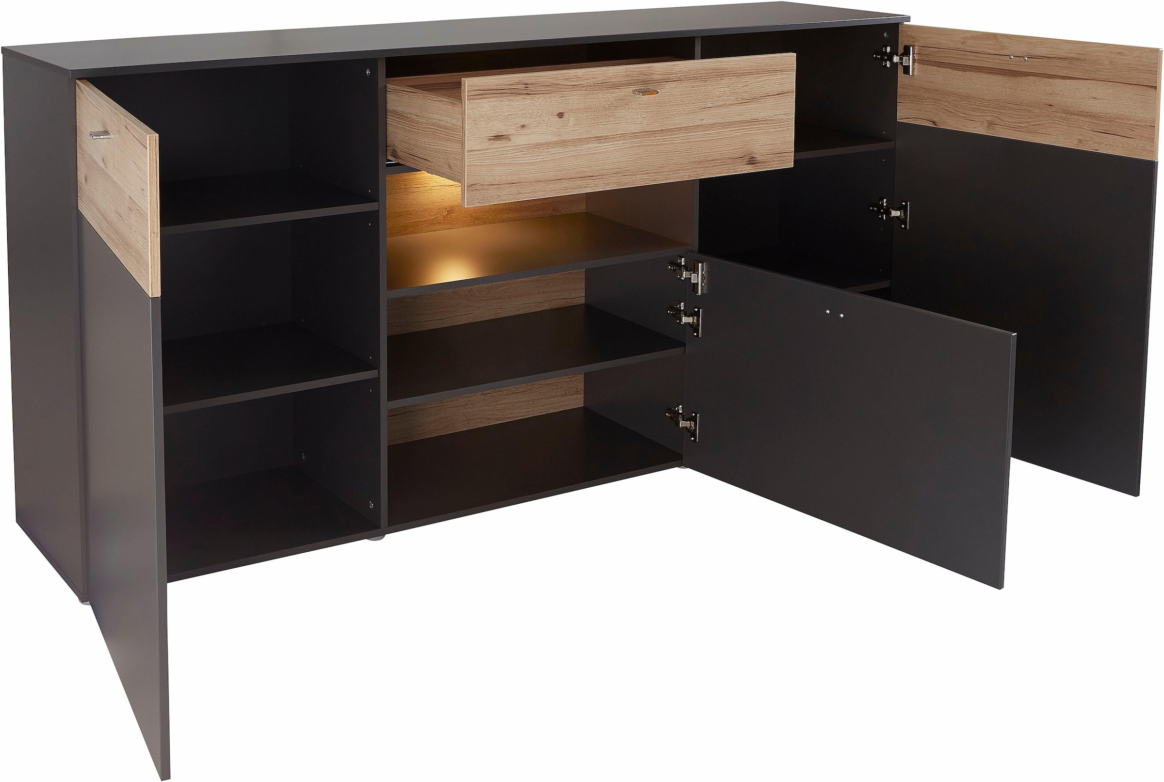 FORTE Sideboard, Breite 195 cm, inkl. Beleuchtung