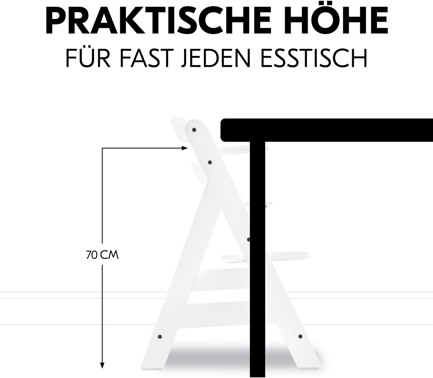 Hauck Hochstuhl »Alpha+, weiß + Sitzauflage Rainbow«, (Set), 3 St.