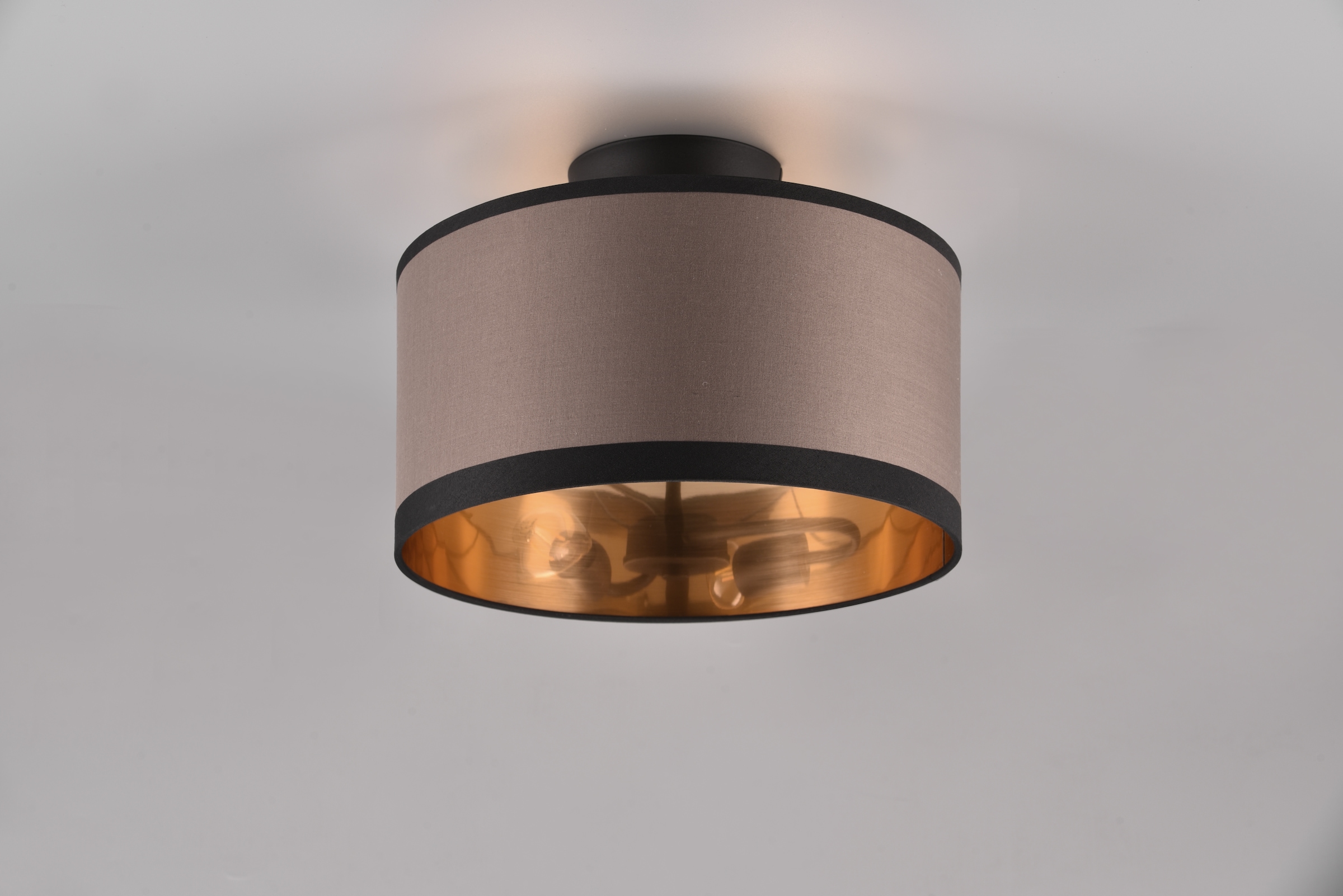 REALITY Leuchten Deckenleuchte »DAVOS, Deckenlampe mit Stoffschirm exkl 2xE14 max 28W Ø30cm Höhe 22cm«, 2 flammig, Leuchtmittel E14 | Leuchtmittel wechselbar, Deckenleuchte Küche Schlafzimmer Wohnzimmer Stoffschirm zweifarbig