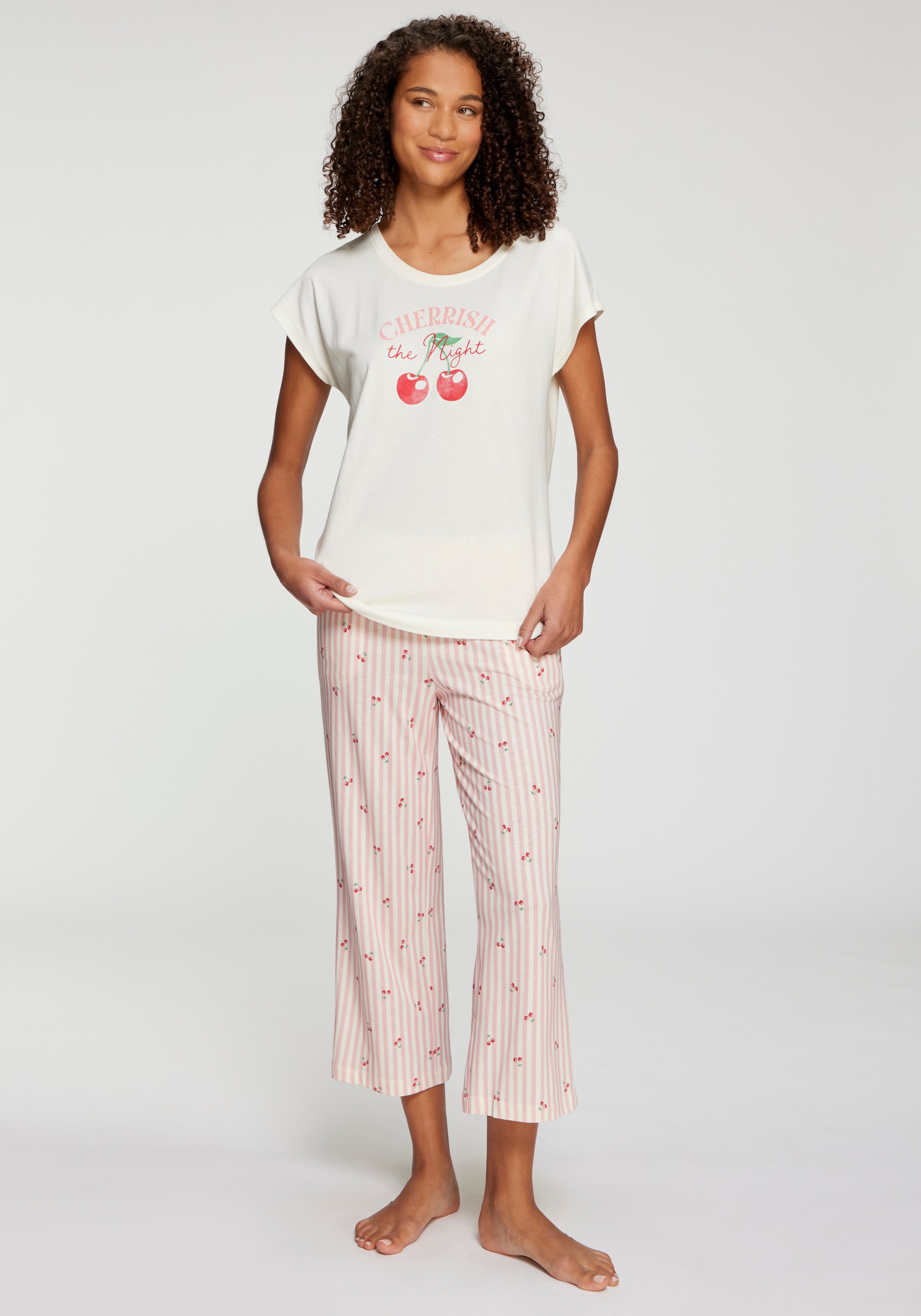 Vivance Dreams Culotte  Süßer Streifen- und Früchte-Druck
