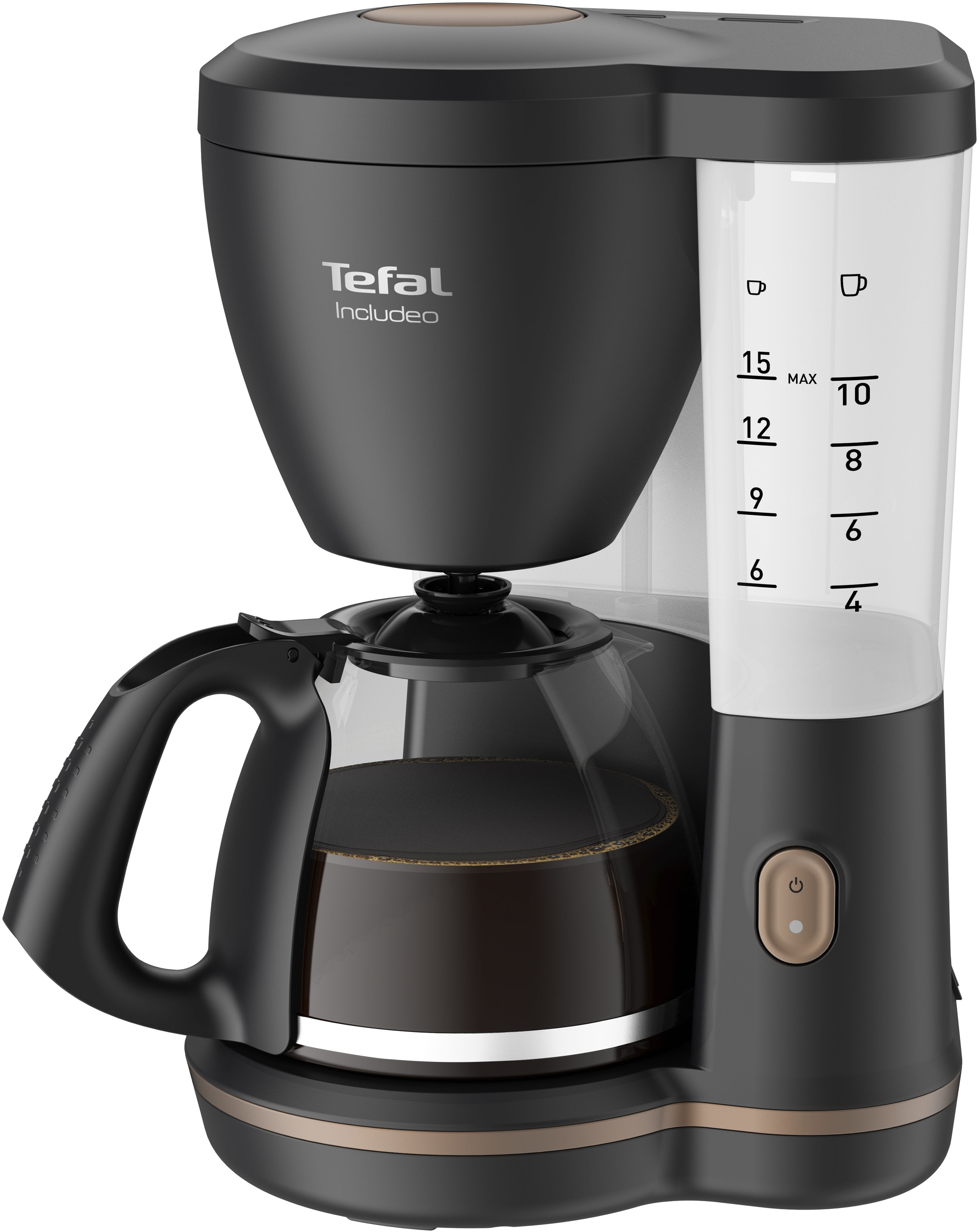 Tefal Filterkaffeemaschine "CM5338 Incluedo" 1,25 l Kaffeekanne 1,25 L, 10 - 15 Tassen, herausnehmbarer Filtereinsatz mit zwei Griffen