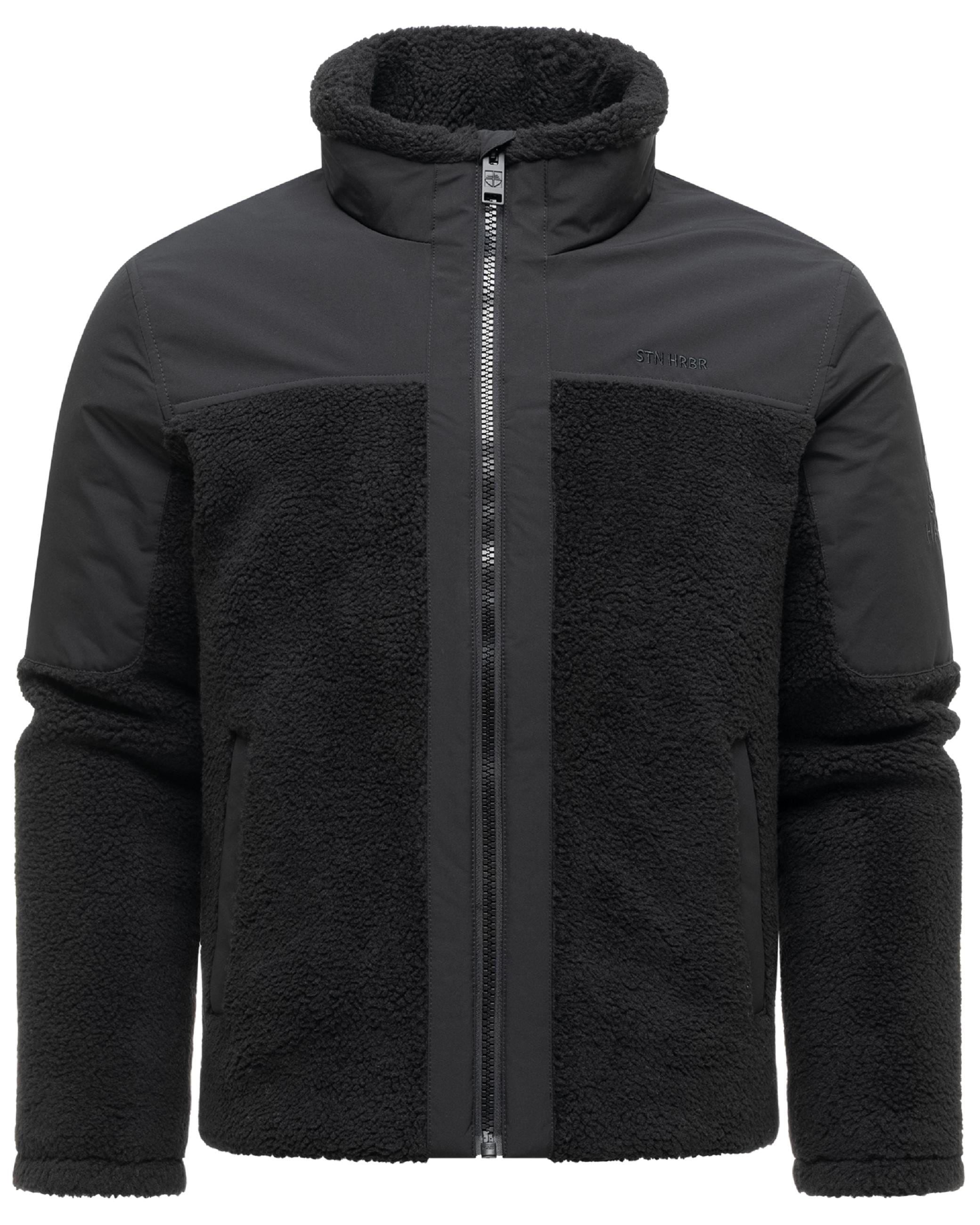 Stone Harbour Plüschjacke »Plüschjacke Riveen XX« ohne Kapuze Warme Winterjacke mit Teddyfleece Materialmix