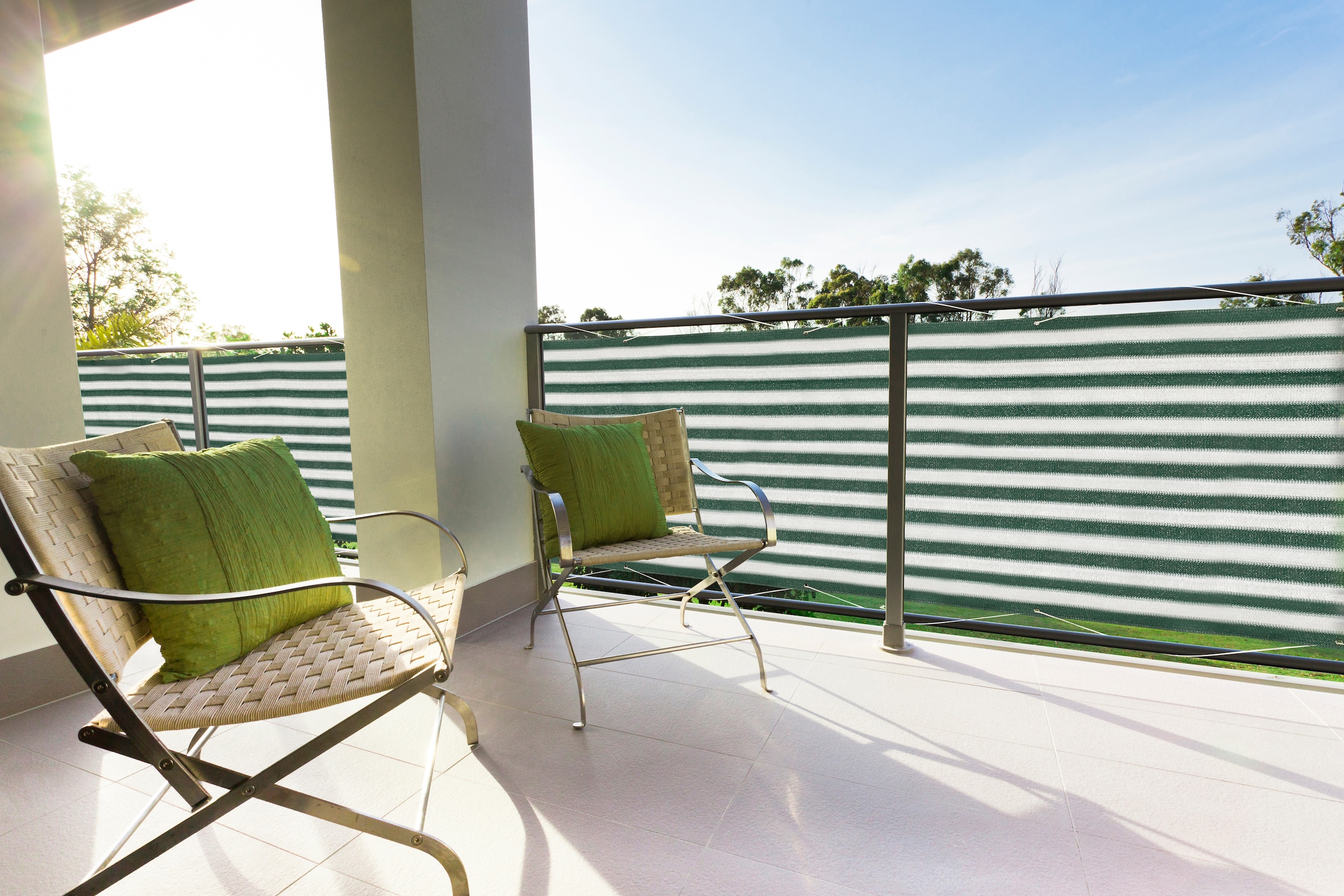 Balkonsichtschutz, BxH: 500x90 cm, grün/weiß
