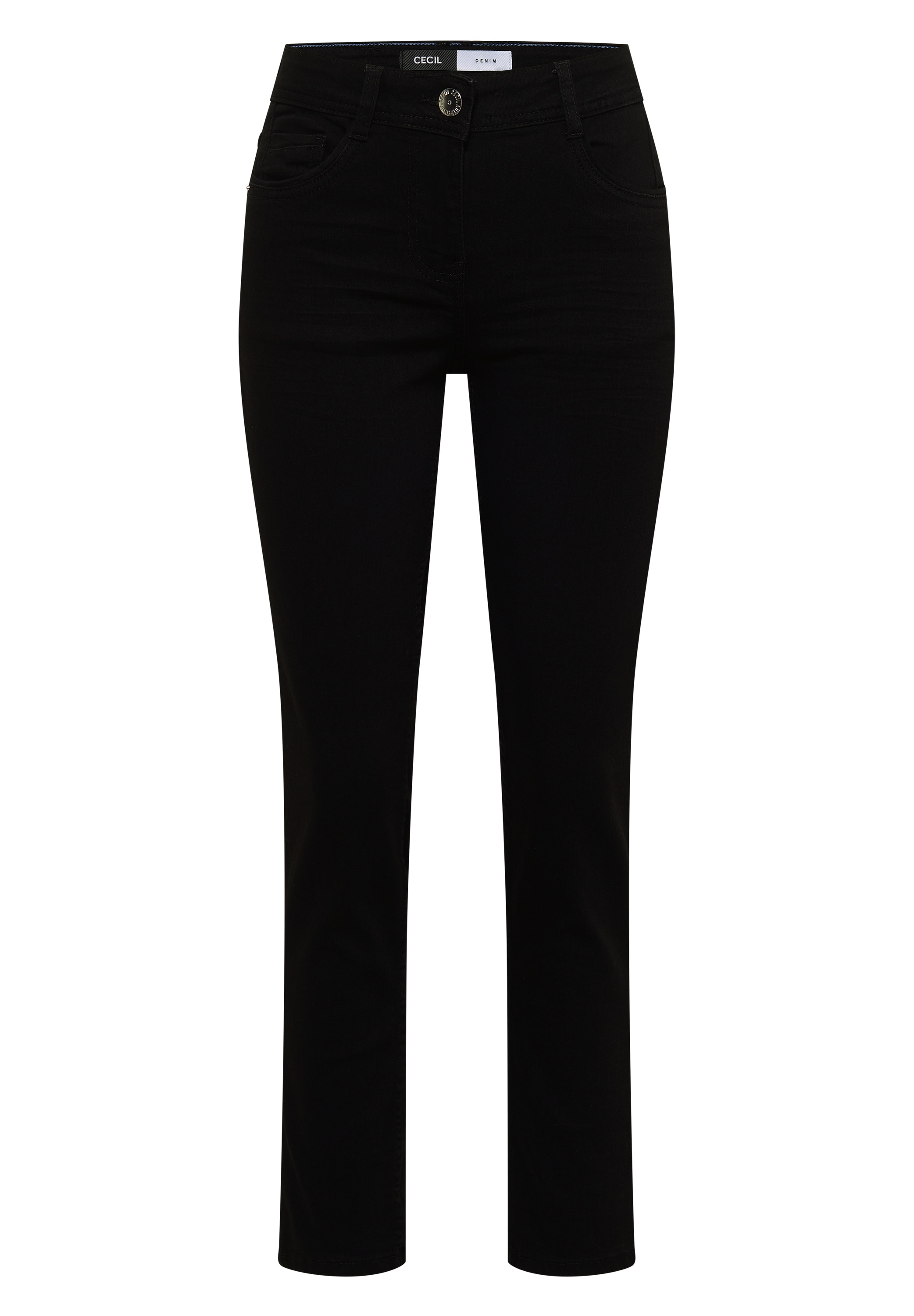 Cecil Straight-Jeans »Style Scarlett« in schwarzer Waschung und mit Stretch