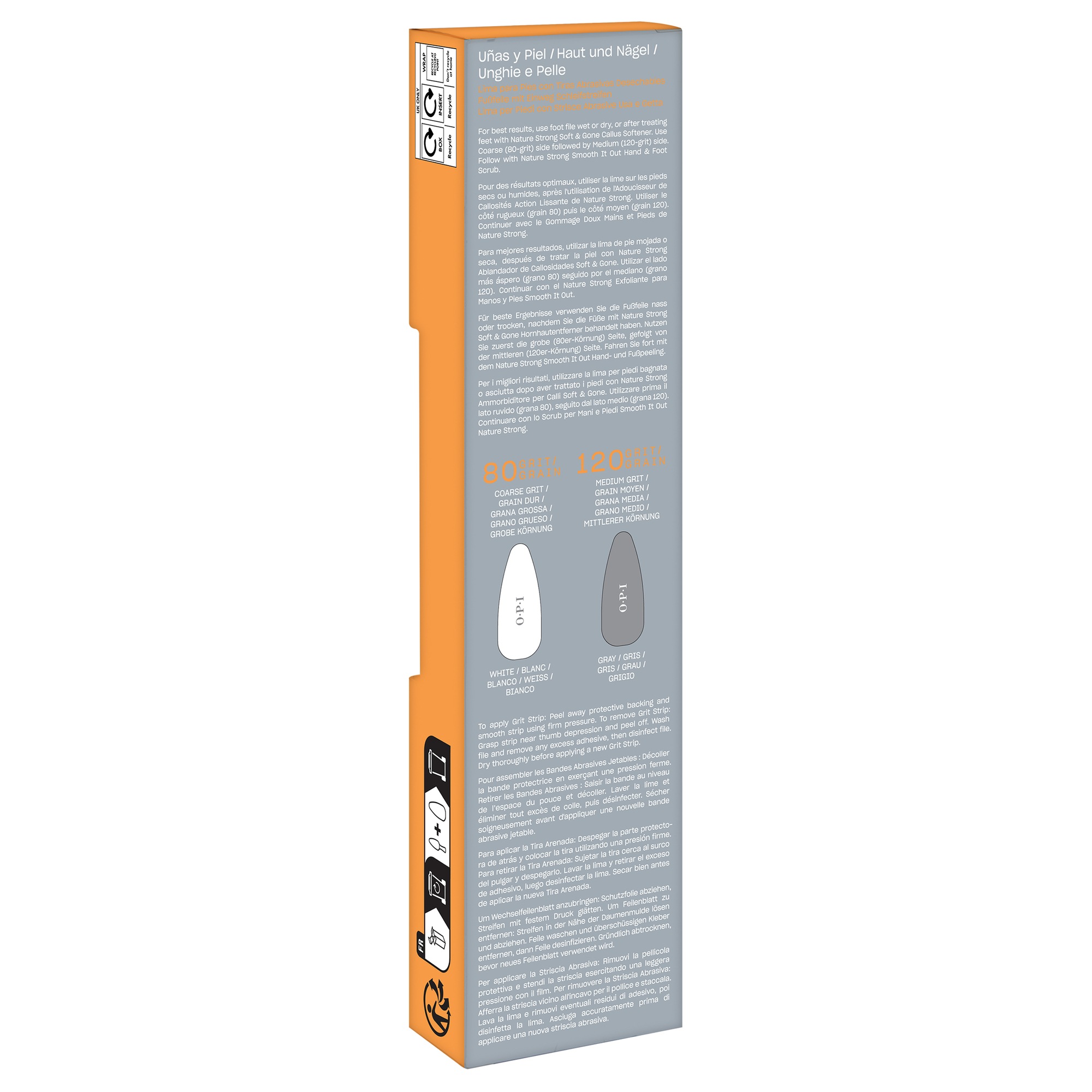 OPI Sandblatt-Nagelfeile »Dual Sided Foot File Disposable Strips 80/120 Grit«