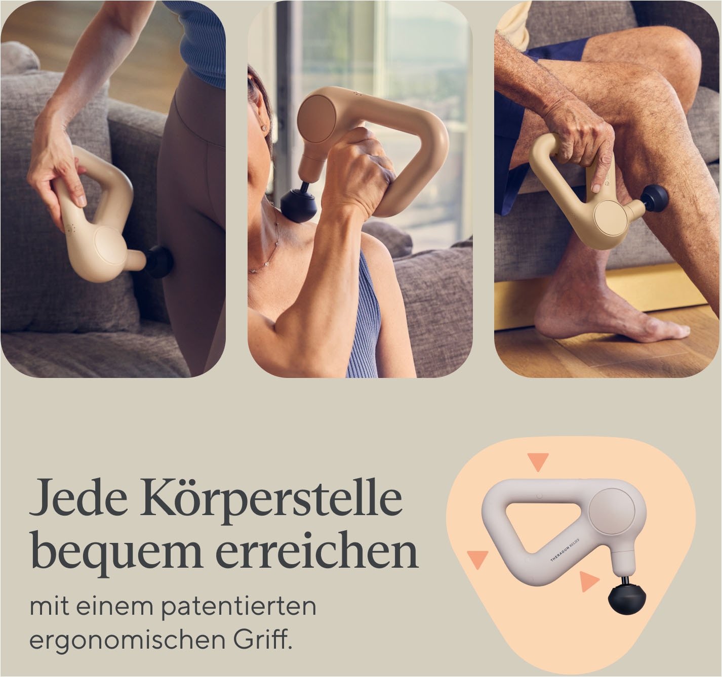 Therabody Massagepistole »Theragun Relief, Schmerzlinderung, Regeneration, Stressreduktion«, patentierter ergonomischer Griff & App-Steuerung