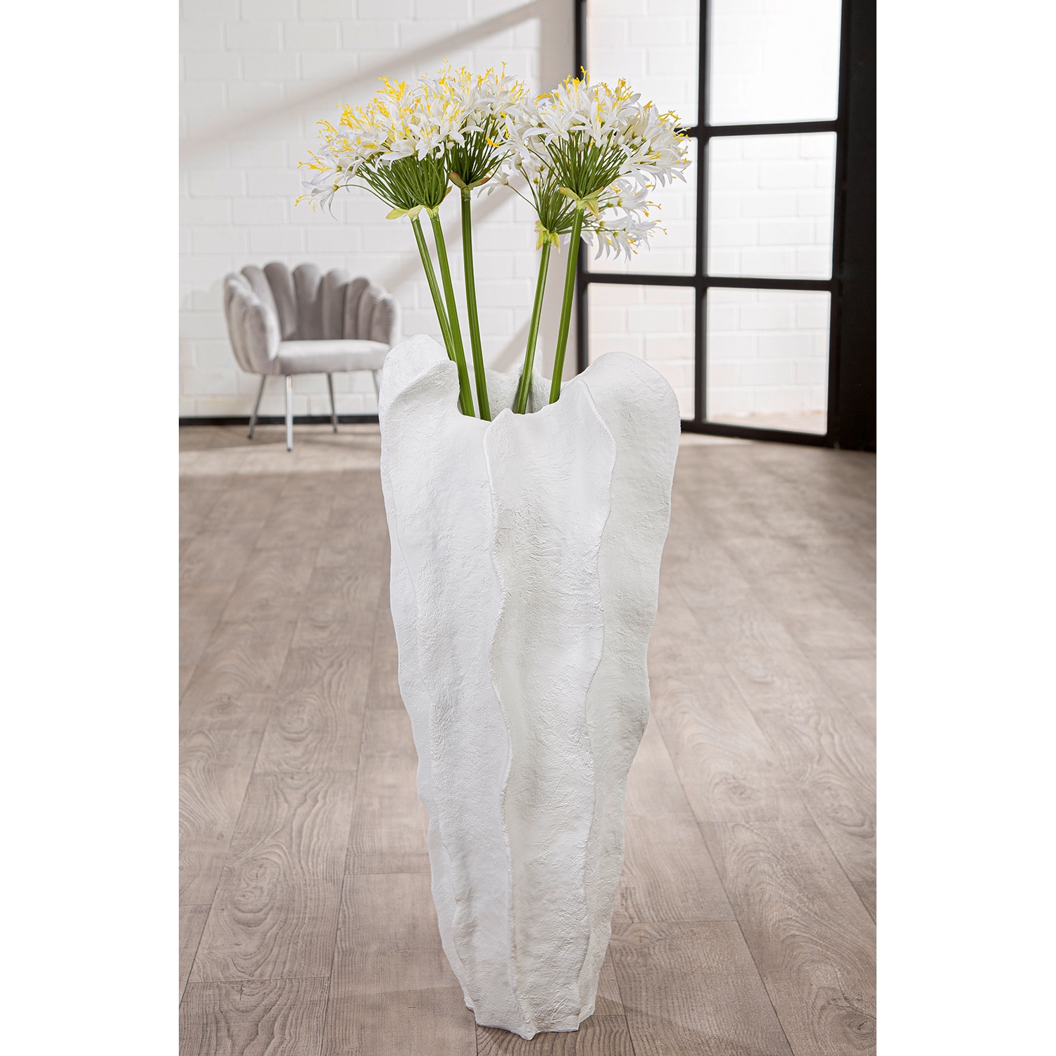 GILDE Bodenvase »Wavey« Bodenvase Wavey  weiß Höhe: 92cm