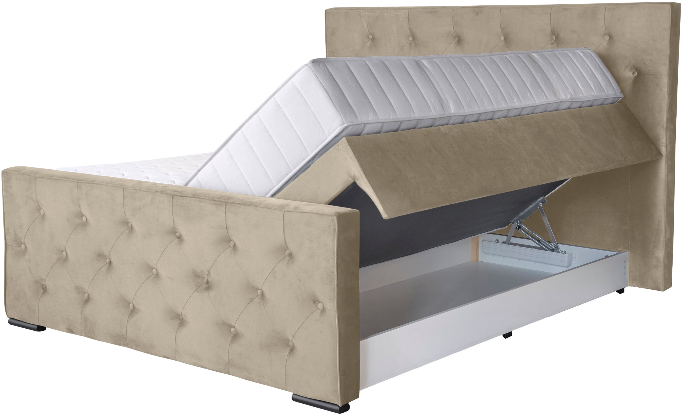 COLLECTION AB Boxspringbett »Florence inkl. Kingsize (28 cm) Matratze (H3) mit integriertem Topper«, inkl. Bettkasten, erhältlich in der Breite 180 cm