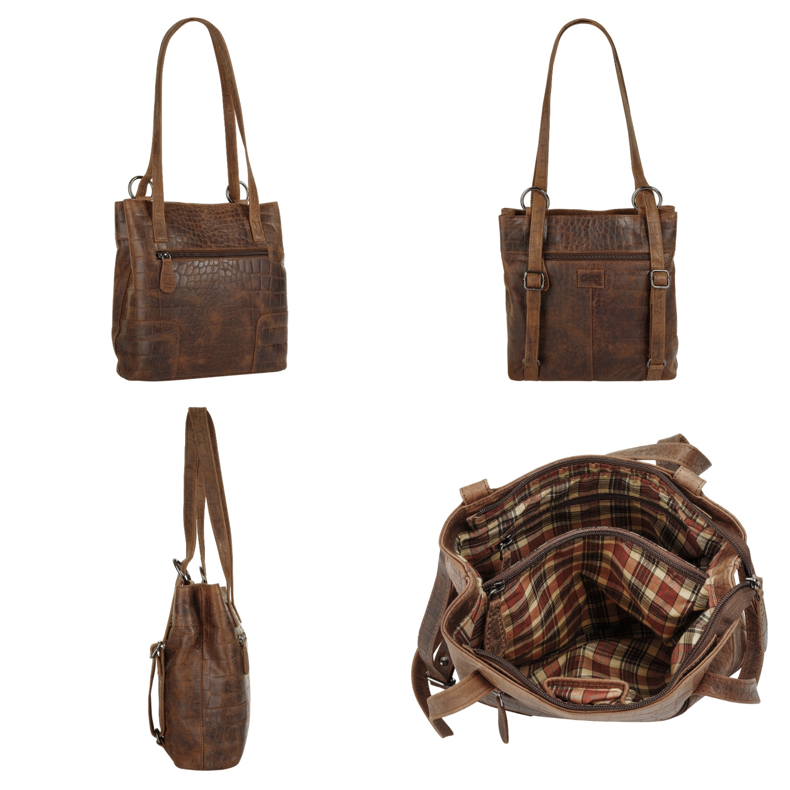 Cluty Cityrucksack, echt Leder