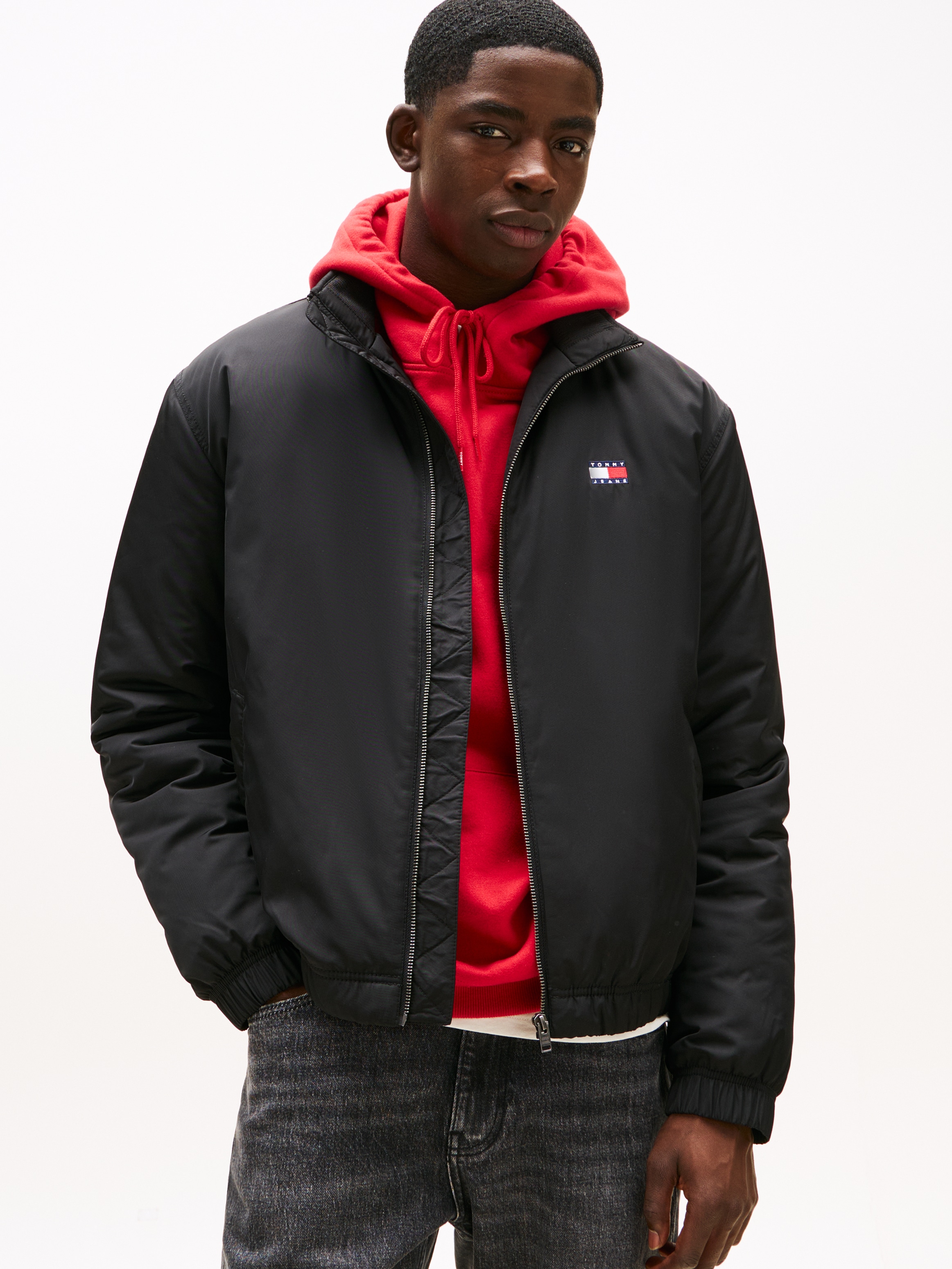Tommy Jeans Blouson »TJM ESSENTIAL PADDED JACKET EXT« Freizeitjacke, Übergangsjacke glänzend, Stretchbündchen, Stehkragen