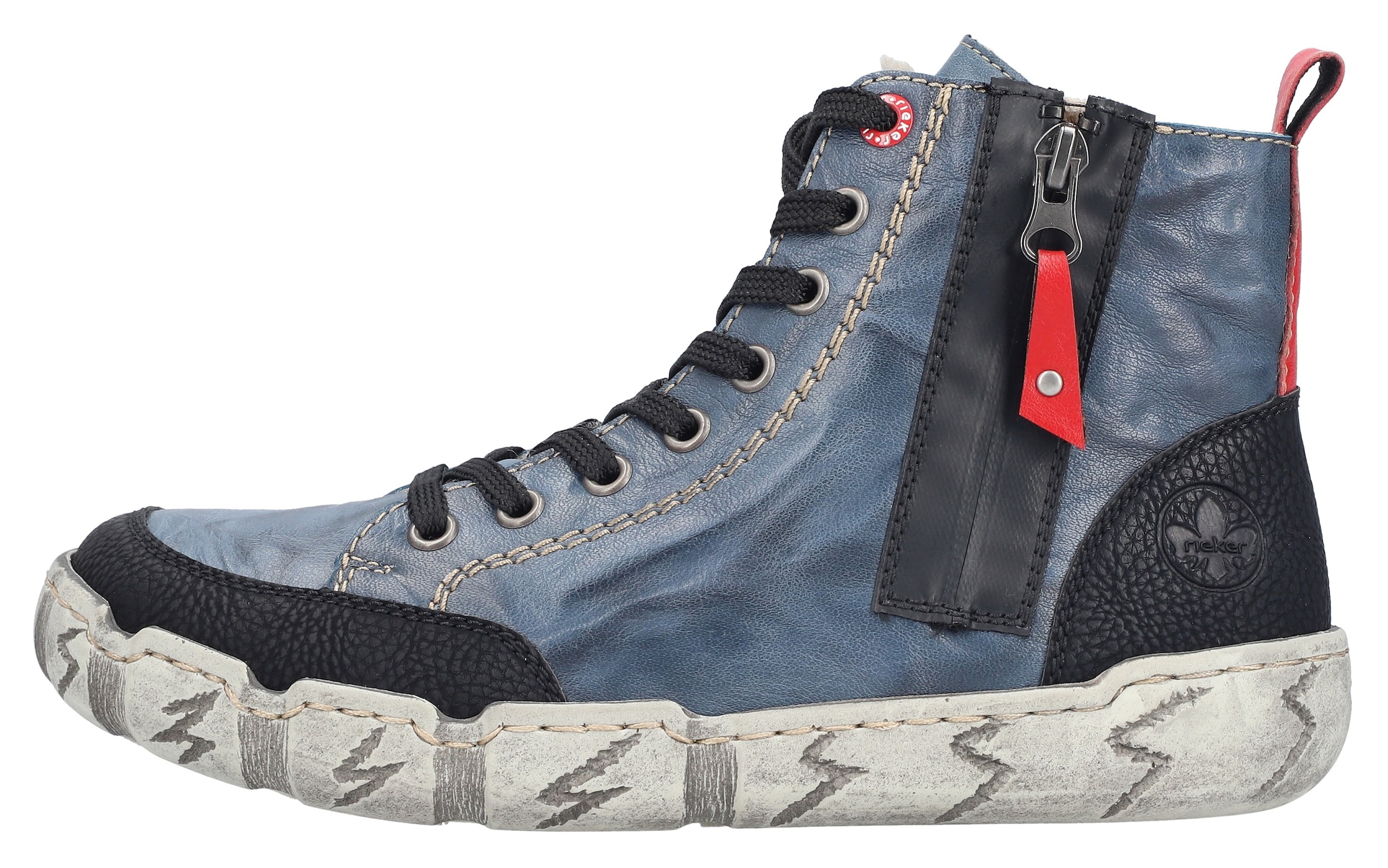 Rieker Winterboots, Schnürboots, High Top Sneaker, Stiefelette, mit Anziehlasche
