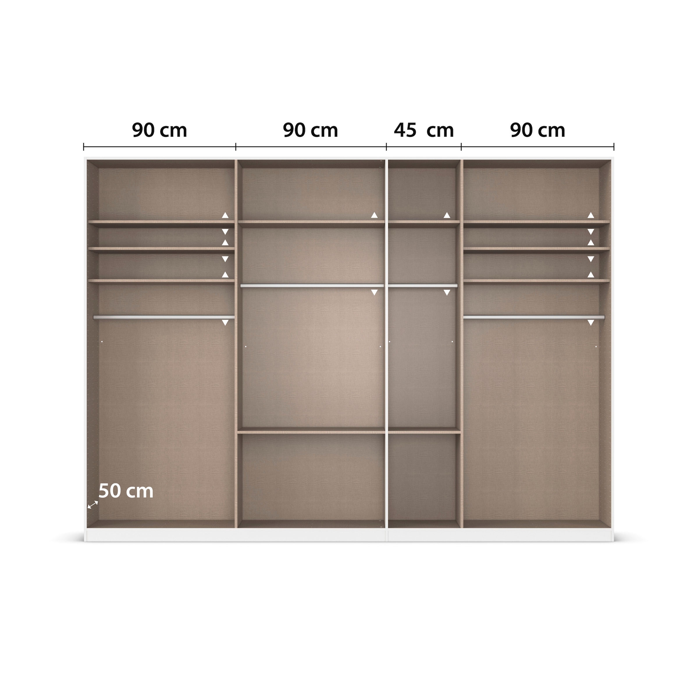 rauch Drehtürenschrank »Kleiderschrank Schrank Garderobe AGORDO mit Dekor- oder Hochglanzfront«, (in zwei Griff-Farben mit Dekor- oder Hochglanzfront), mit Außenschubkästen, in 6 Breiten und 2 Höhen MADE IN GERMANY