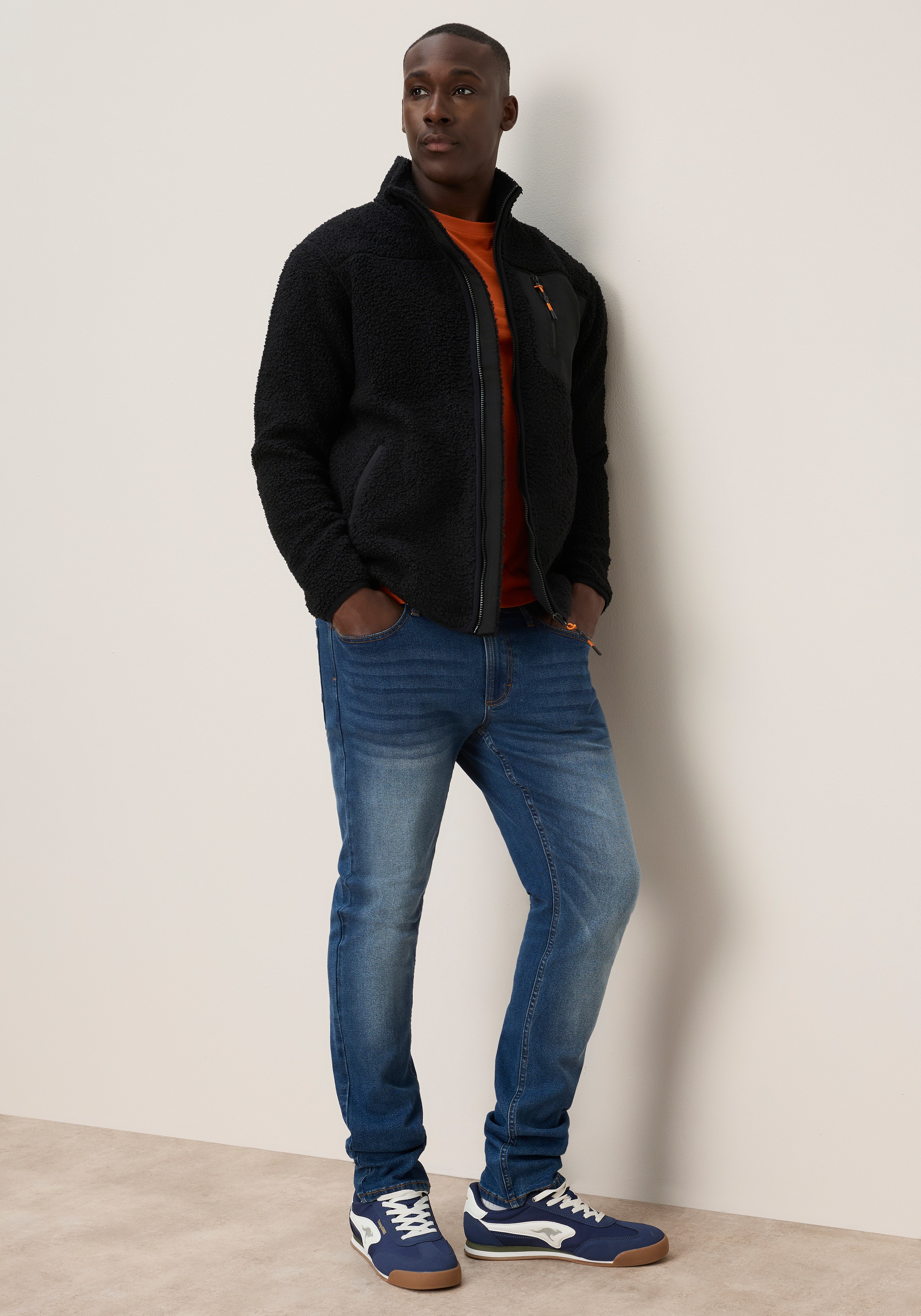 KangaROOS Fleecejacke Teddy Fleece Jacke mit  Brusttaschen für den Übergang