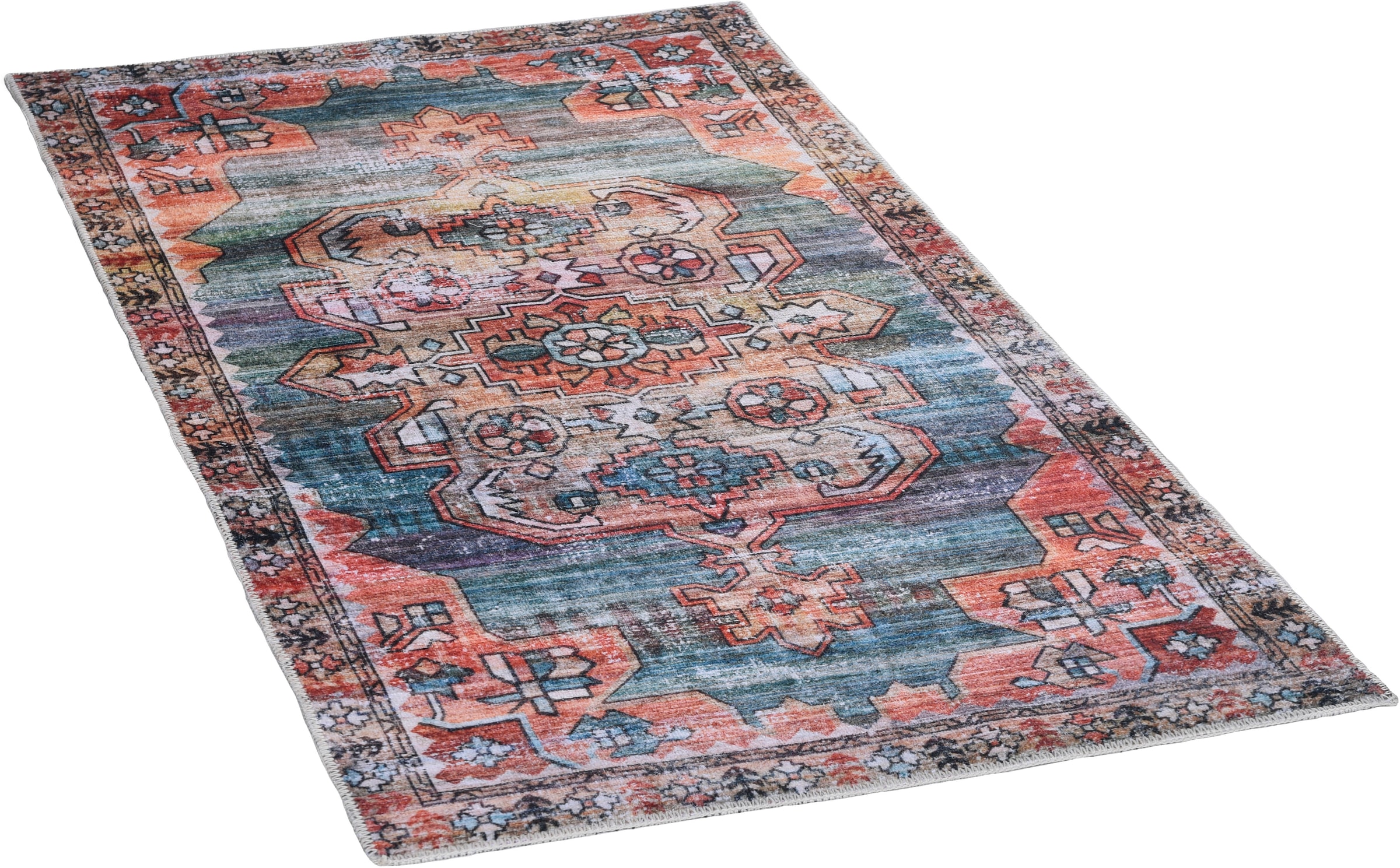 Gino Falcone Teppich »Adara GF 091« rechteckig 3 mm Höhe Flachgewebe, Orient-Optik, Vintage Design, waschbar