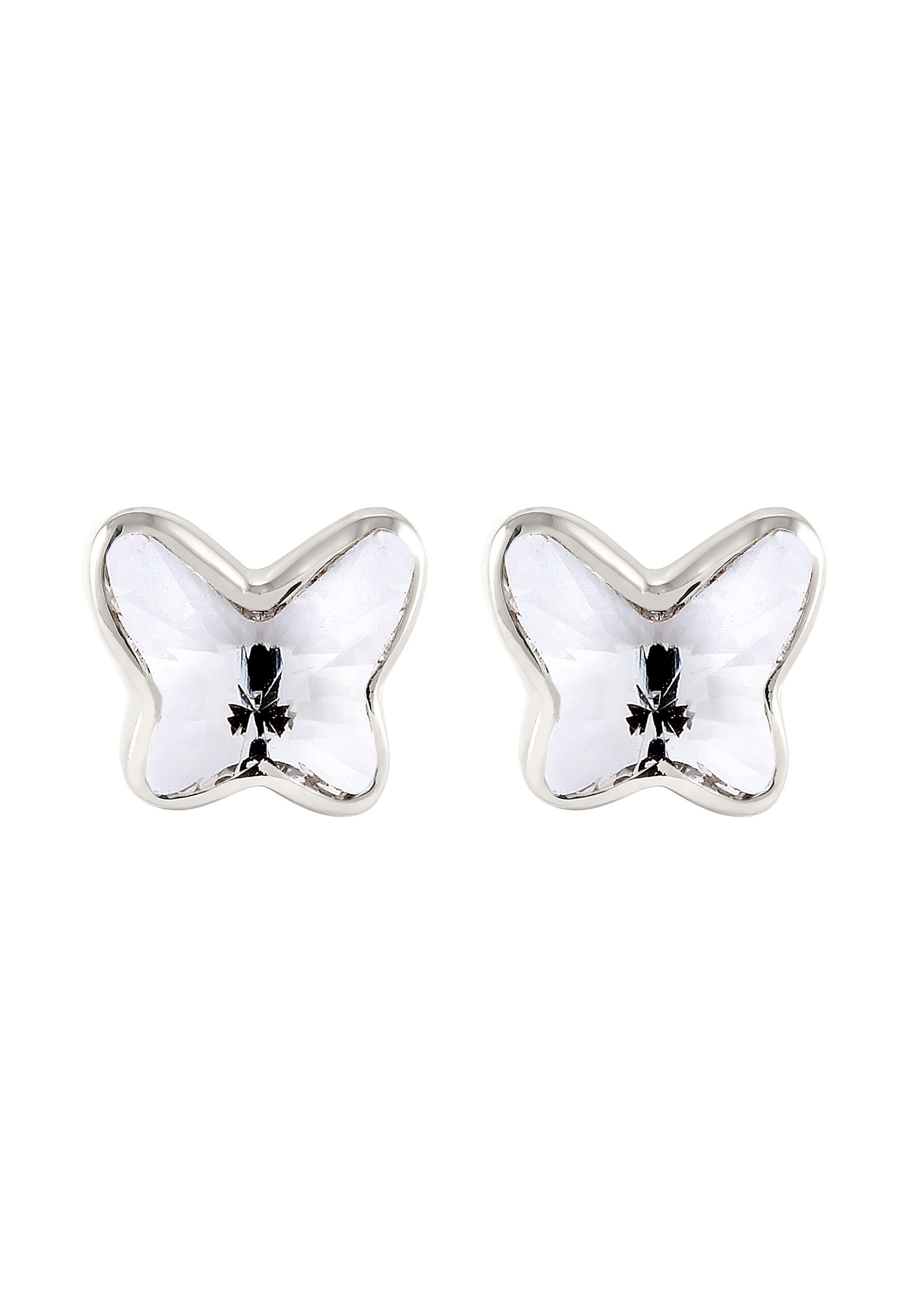 Elli Paar Ohrstecker »Ohrringe Ohrstecker Schmetterling Glas Kristalle Weiß 925 Sterling Silber«