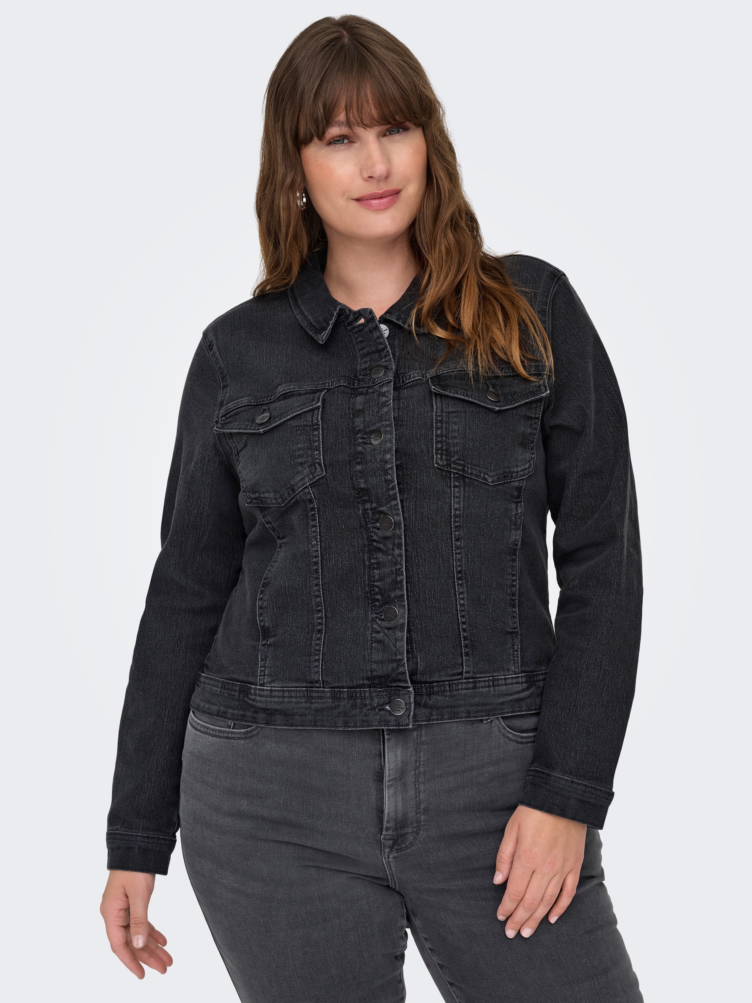 Only Carmakoma Damen Jeansjacke »CARWESPA LS DGD JACKET DNM« in blau, Größe 44