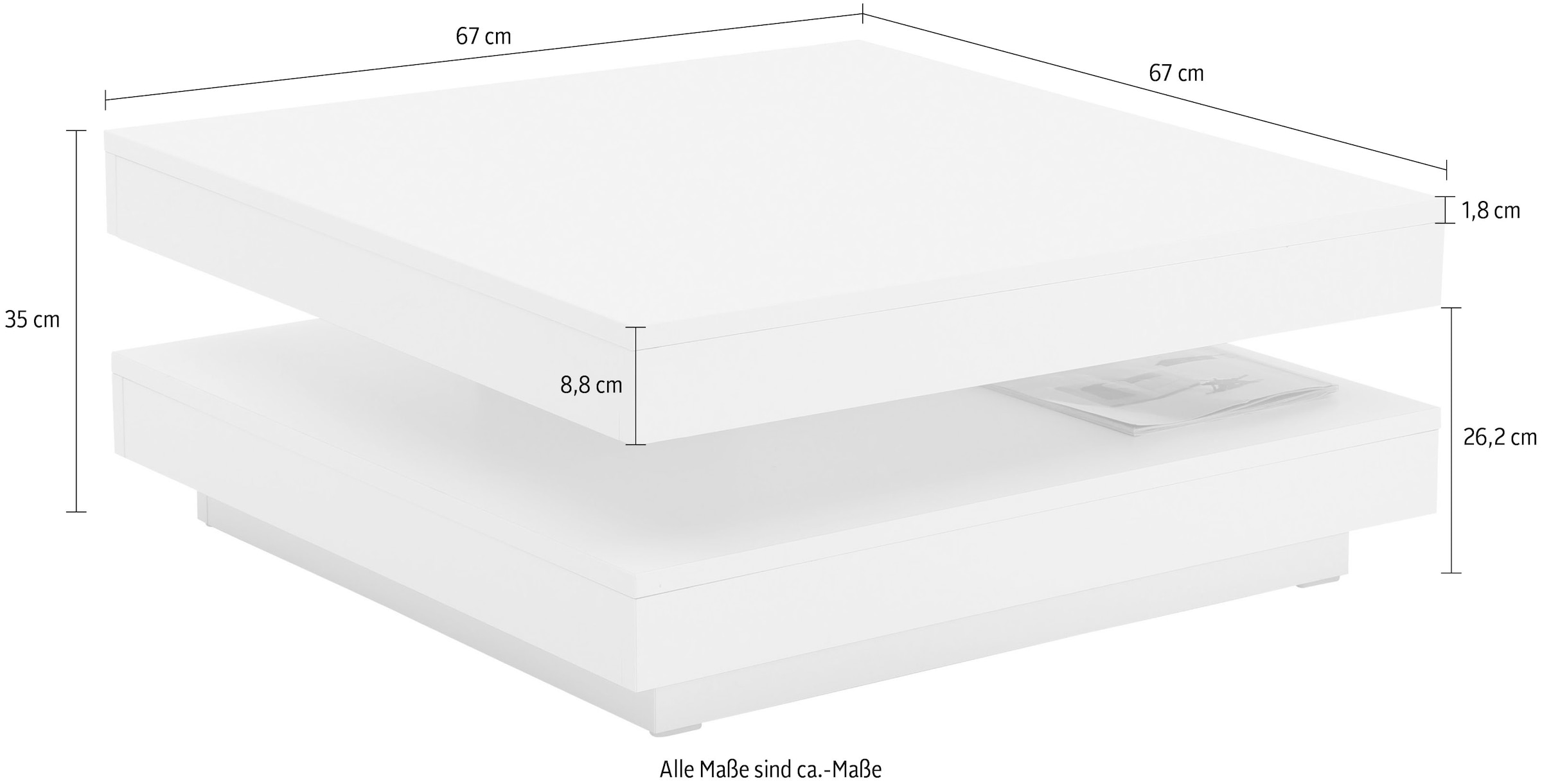 Home affaire Couchtisch BEN, mit drehbarer Platte