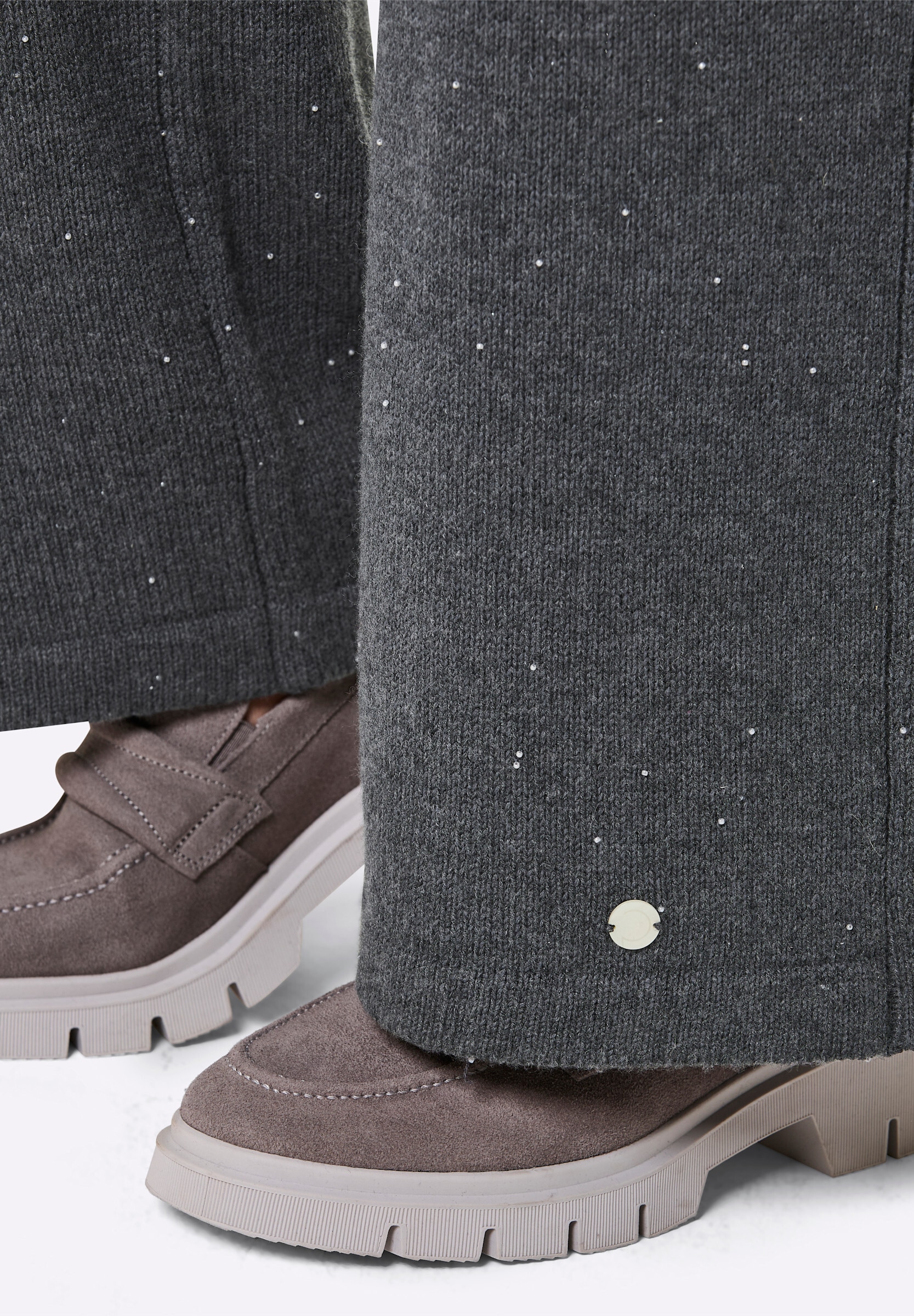 creation L Schlupfhose »Kaschmir-Woll-Strickhose Strickhose mit Zierperlen«