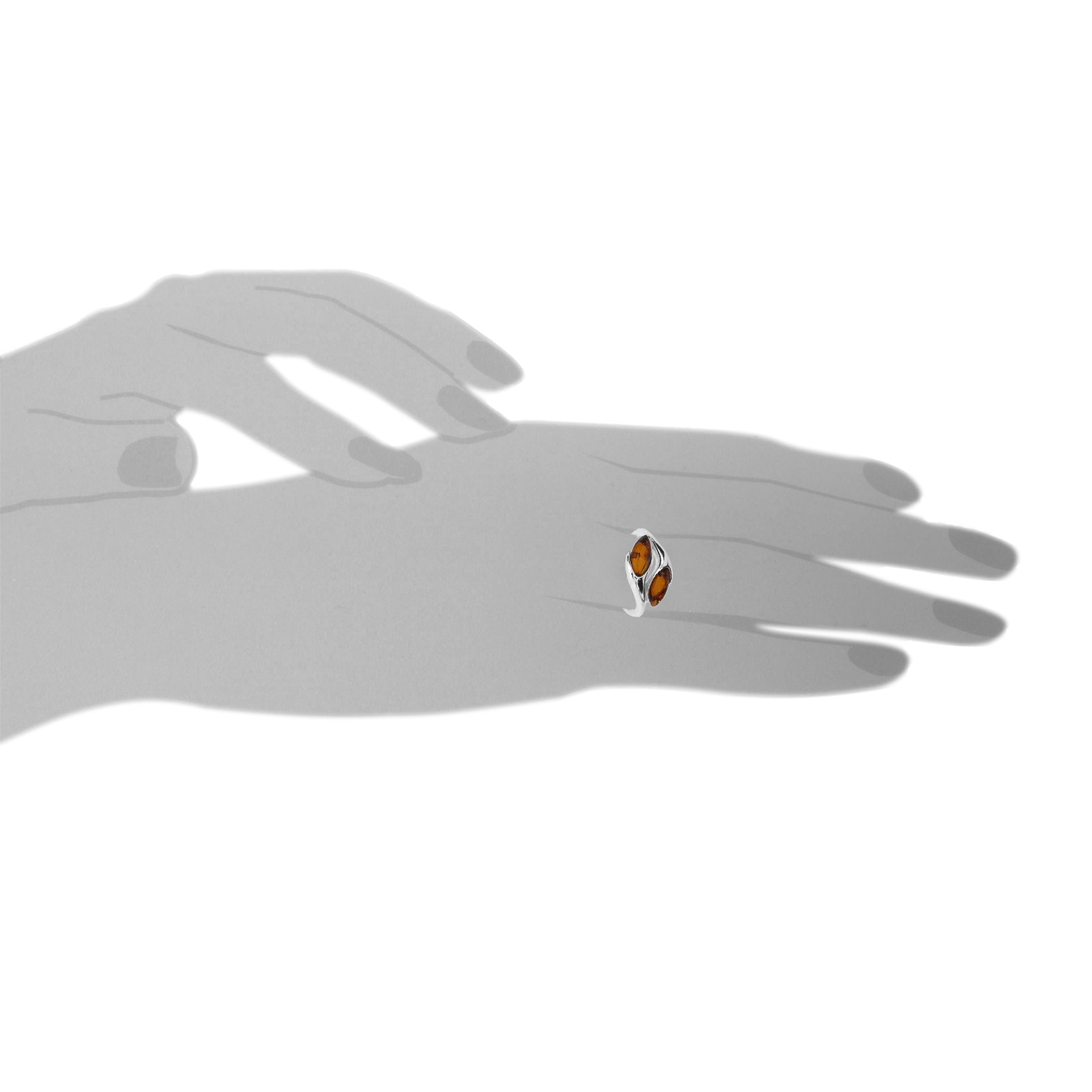 OSTSEE-SCHMUCK Fingerring »- Malene - Silber 925/000 - Bernstein«