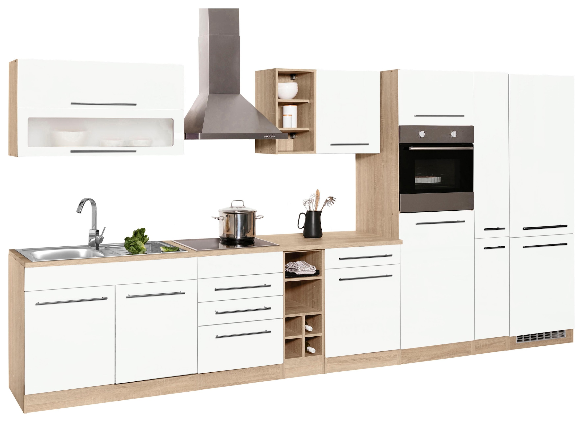 KOCHSTATION Küchenzeile »KS-Eton« ohne E-Geräte, Breite 390 cm