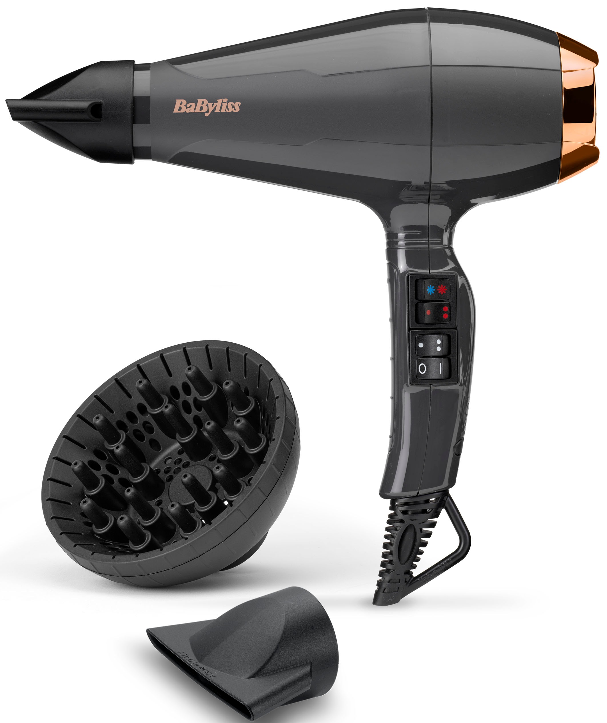Babyliss Ionic-Haartrockner »Italian Air Pro 2200« 2.200 W 3 Aufsätze in schwarz