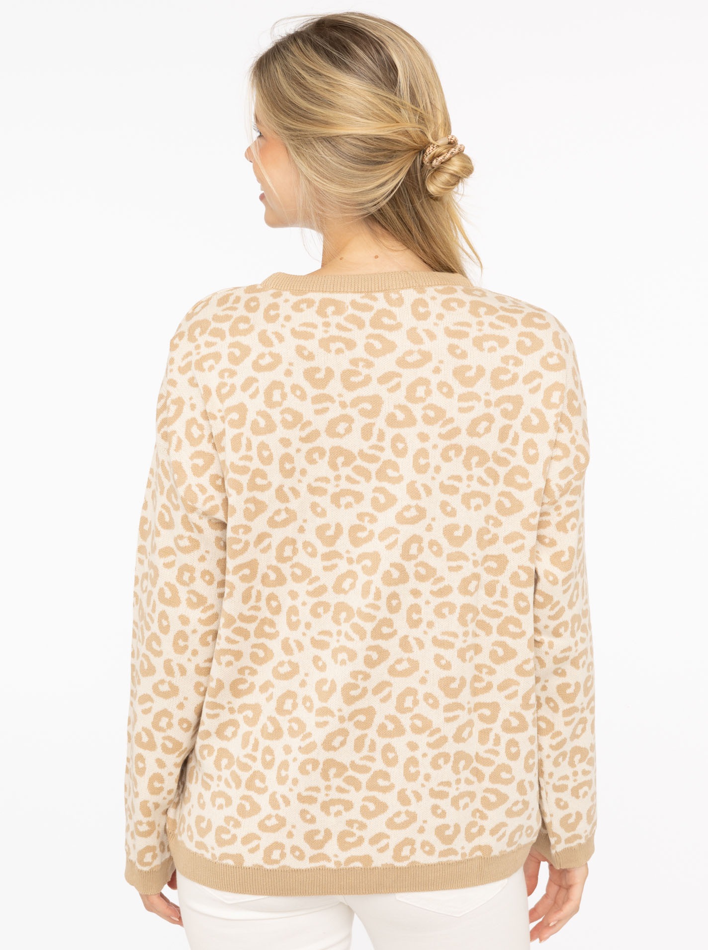 Zwillingsherz Strickpullover »"Gestrickter-Leo"«, Animal-Muster, Rundhalsausschnitt, Langarm, Feinstrick