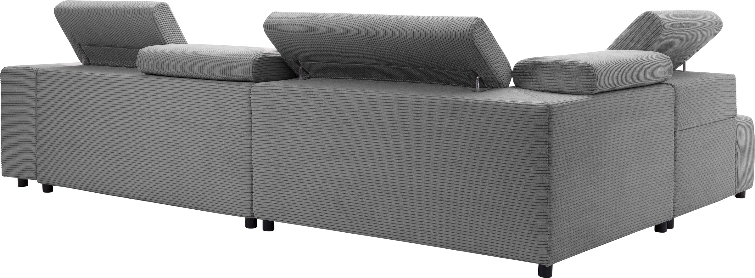 exxpo - sofa fashion Ecksofa »VITTORIO mit Komfortfunktionen, bequem und modern, Cord, L-Form«, inkl. Kopfteil- und Sitztiefenverstellung, wahlweise mit Bettfunktion