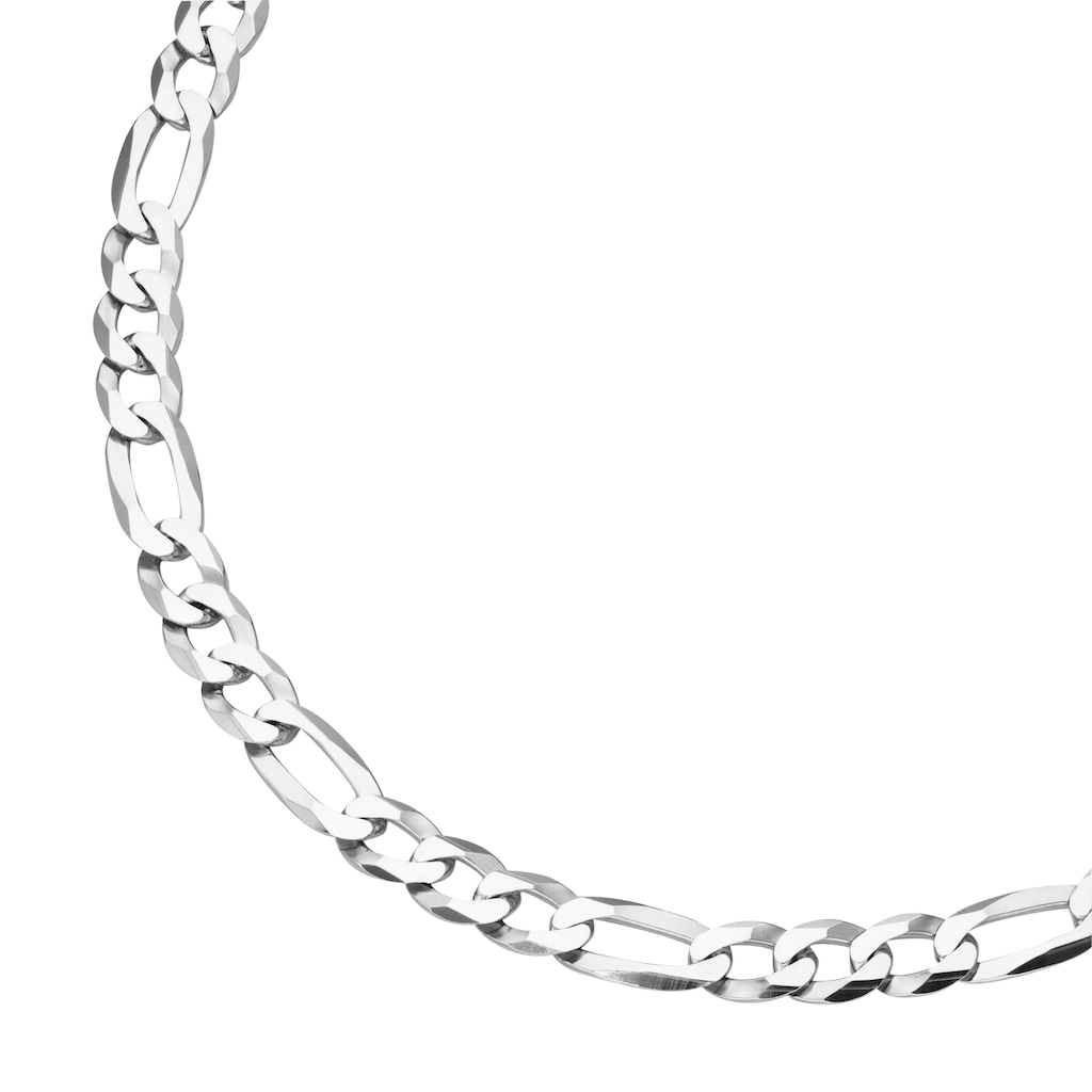 Smart Jewel Silberkette »Kette Figarokette 3/1 diamantiert, massiv, Silber 925«