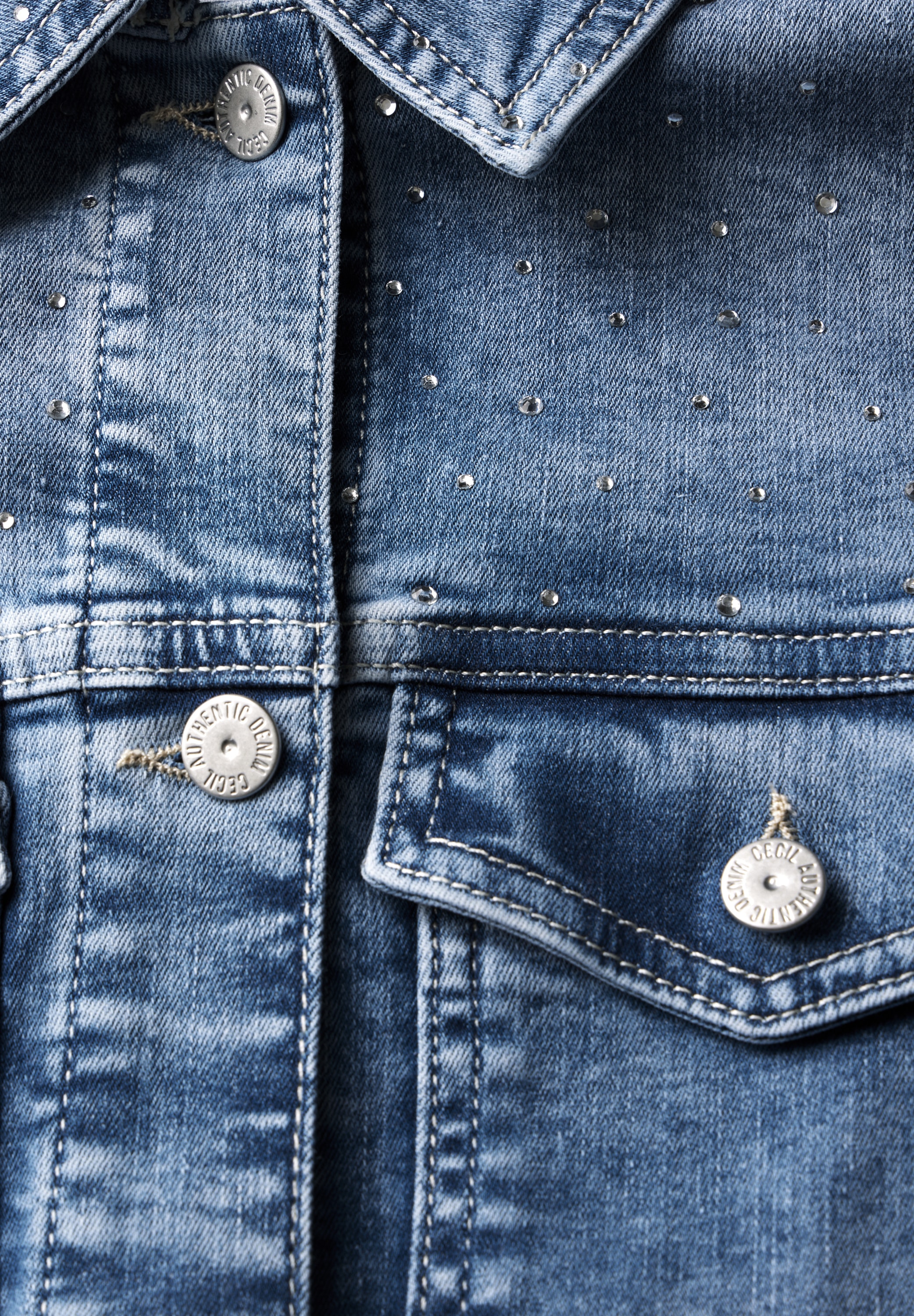 Cecil Oversize-Shirt, Overshirt mit Glitzersteinen