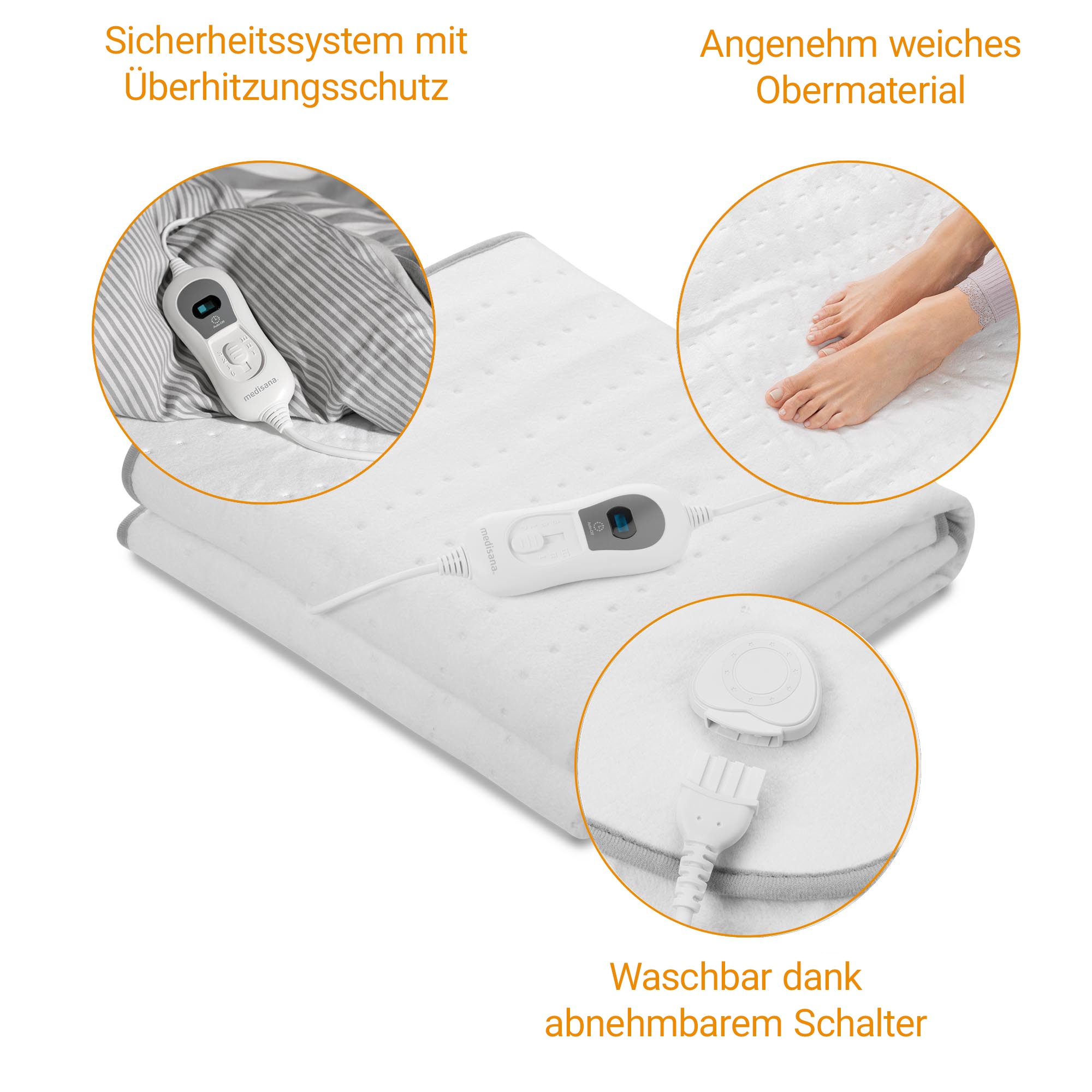 Medisana Wärmeunterbett »HU 666« Sicherheitssystem mit Überhitzungsschutz, waschbar, 3 Temperaturstufen